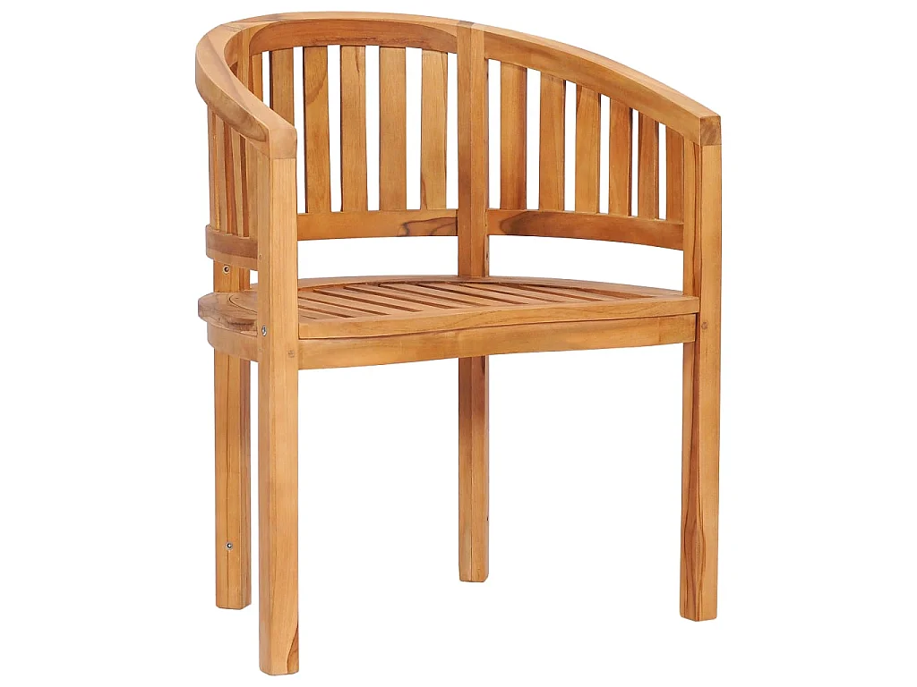 Chaise en forme de banane Bois de teck solide SEF33208