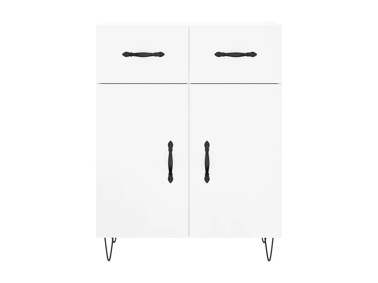 Sideboard Lowboard - Hochglanz-Weiß 69,5x34x90 cm Holzwerkstoff -RM79206