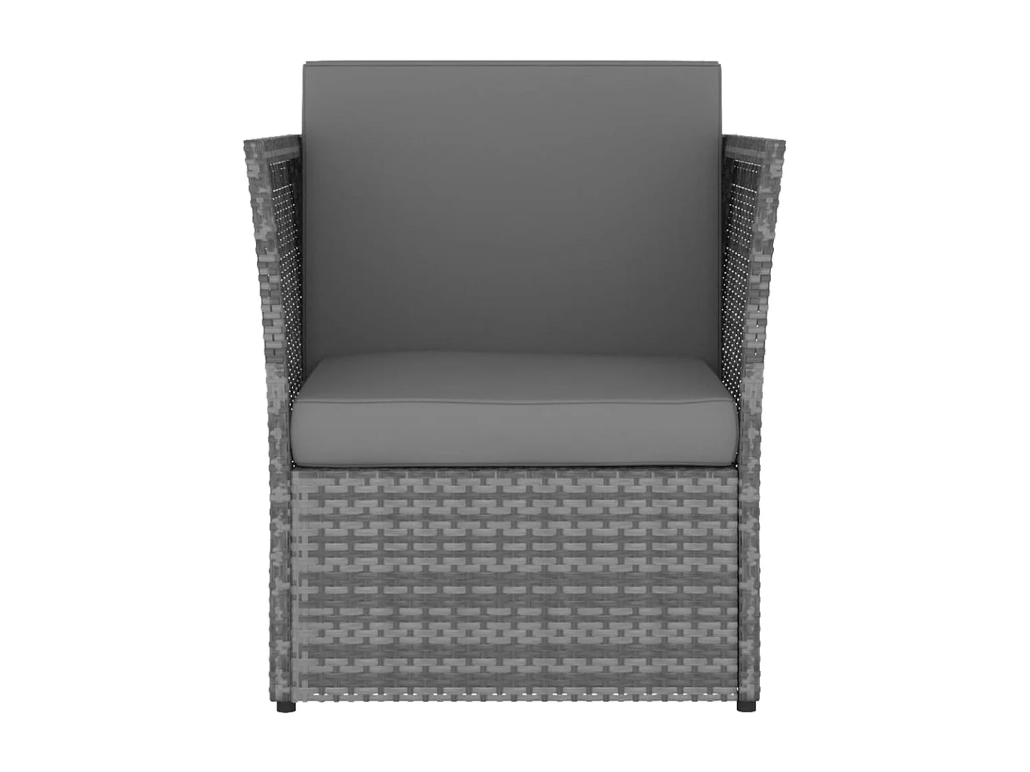 Silla de jardín con taburete ratán sintético gris antracita ES55233