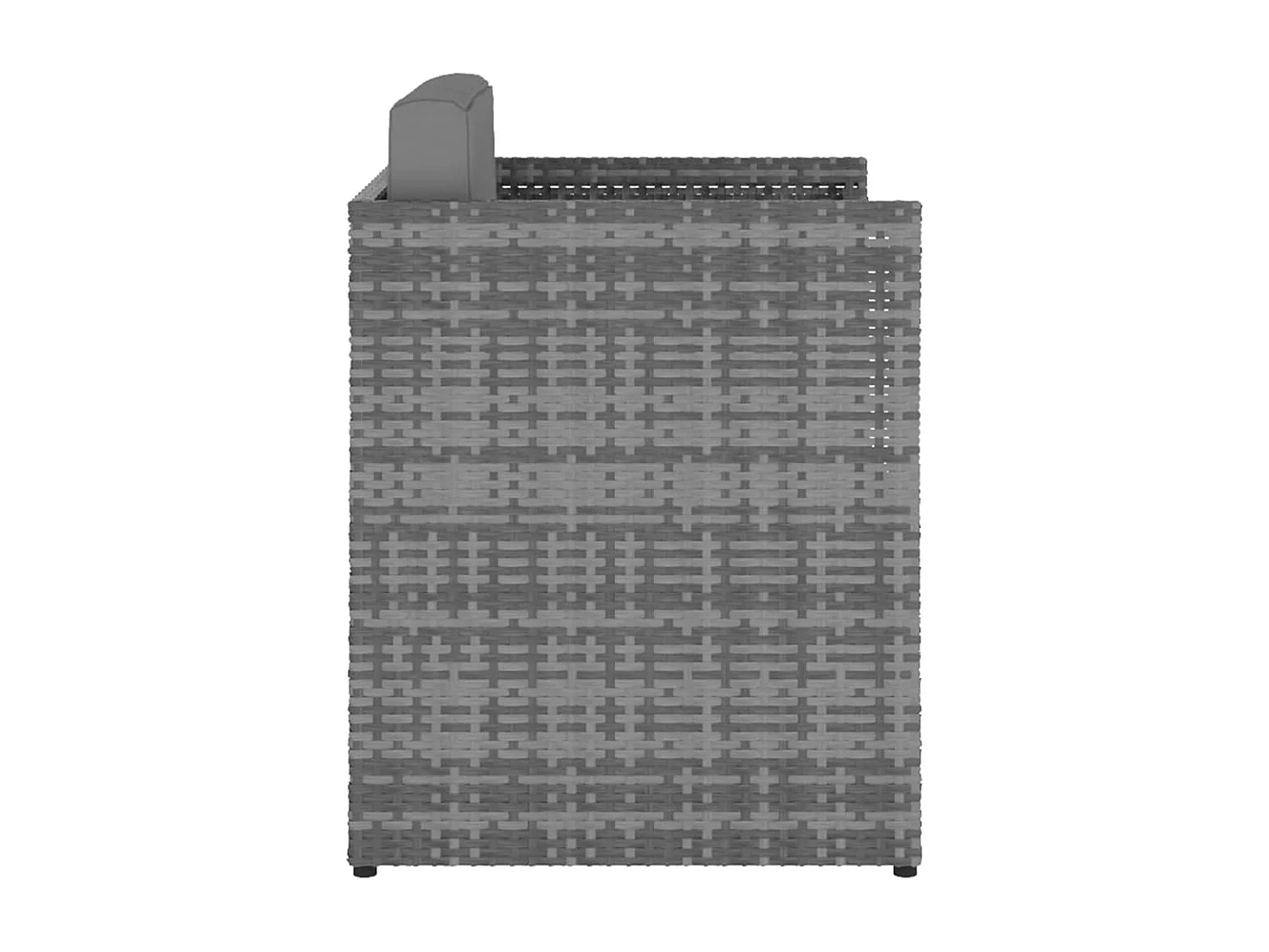 Silla de jardín con taburete ratán sintético gris antracita ES55233