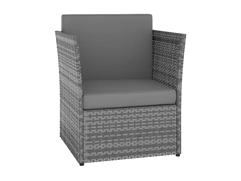 Chaise de jardin avec tabouret Résine tressée Anthracite SEF17743