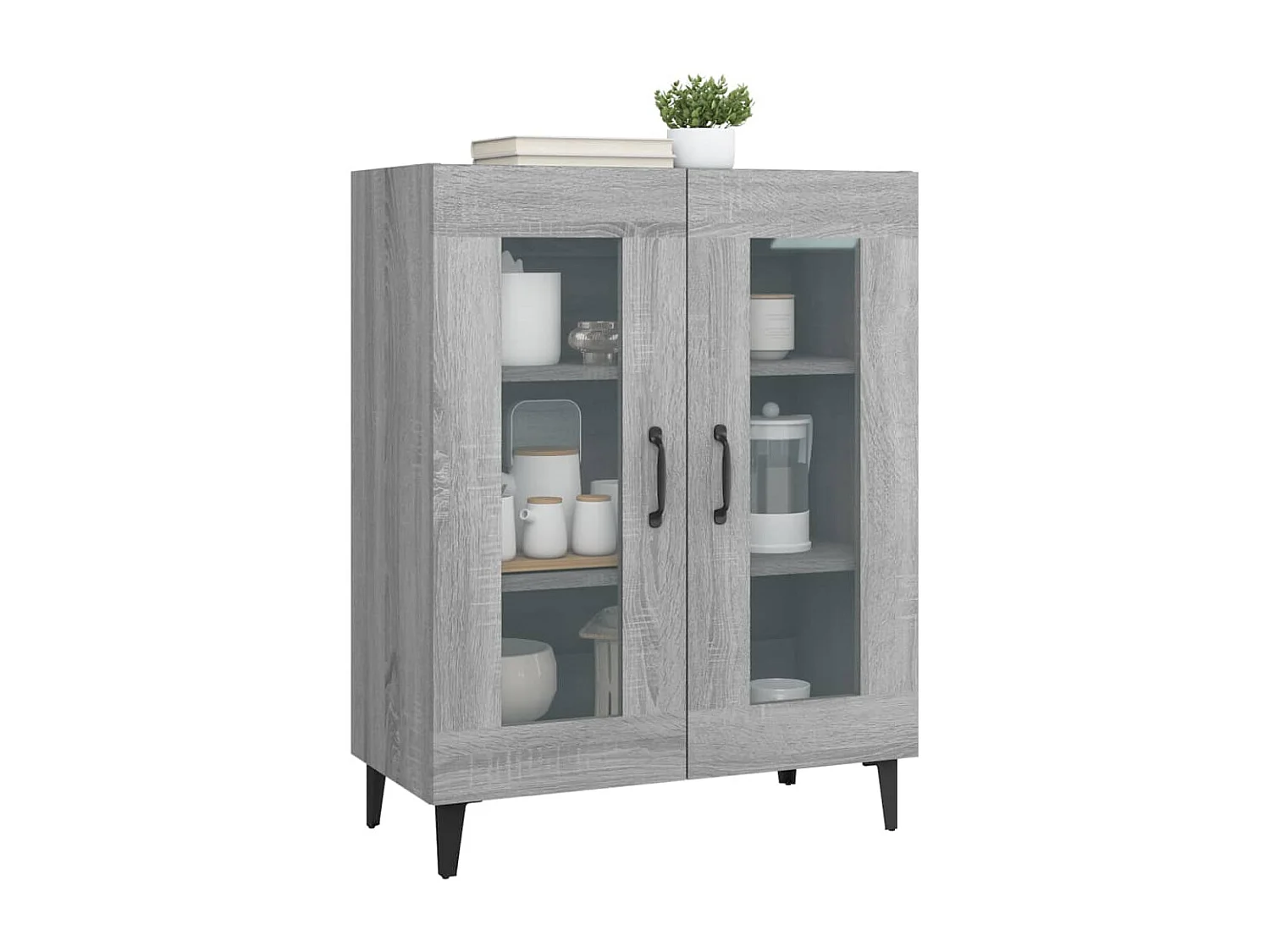 Sideboard Grau Sonoma - Lowboard 69,5x34x90 cm Holzwerkstoff -RM21990