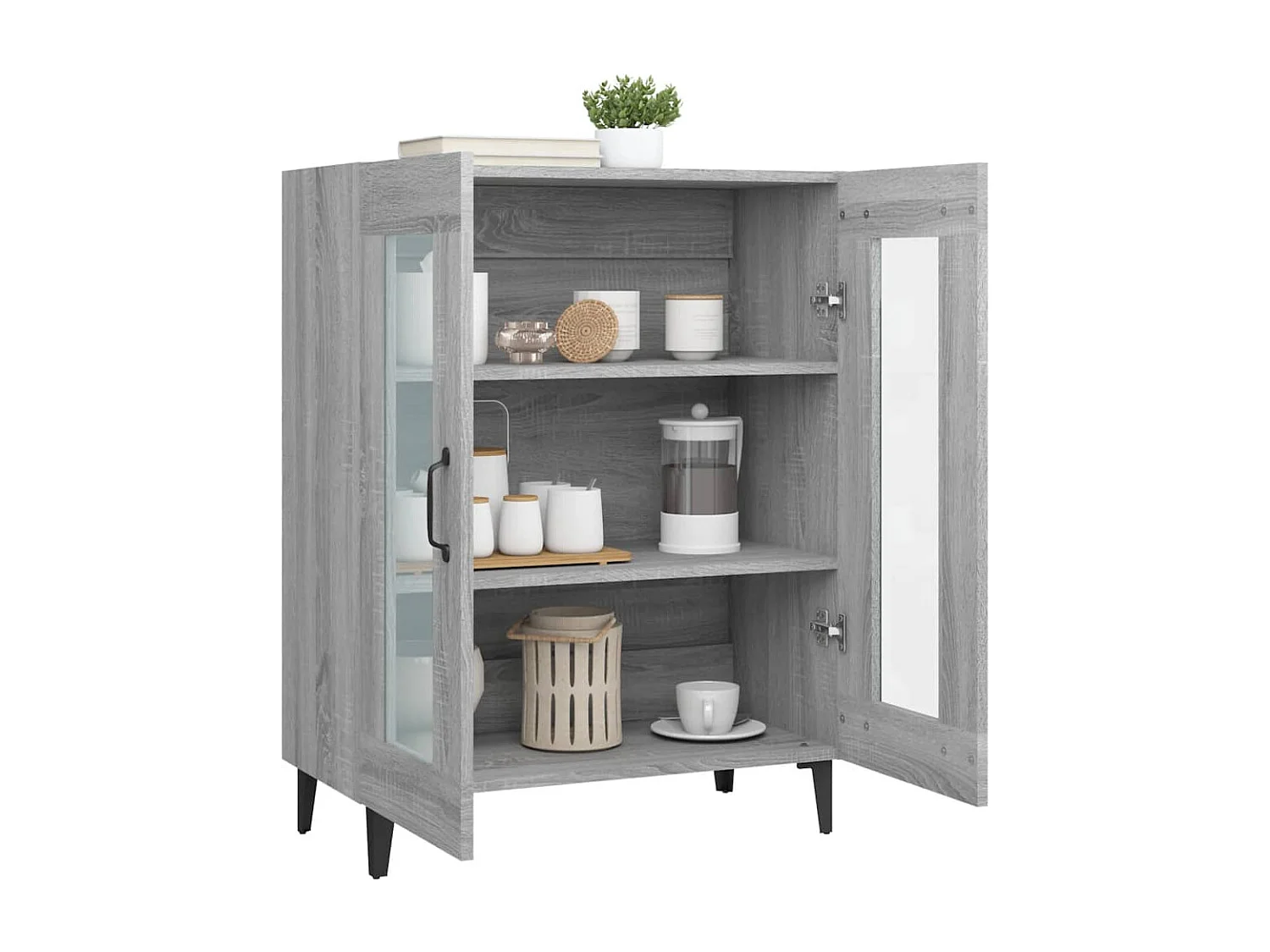 Sideboard Grau Sonoma - Lowboard 69,5x34x90 cm Holzwerkstoff -RM21990