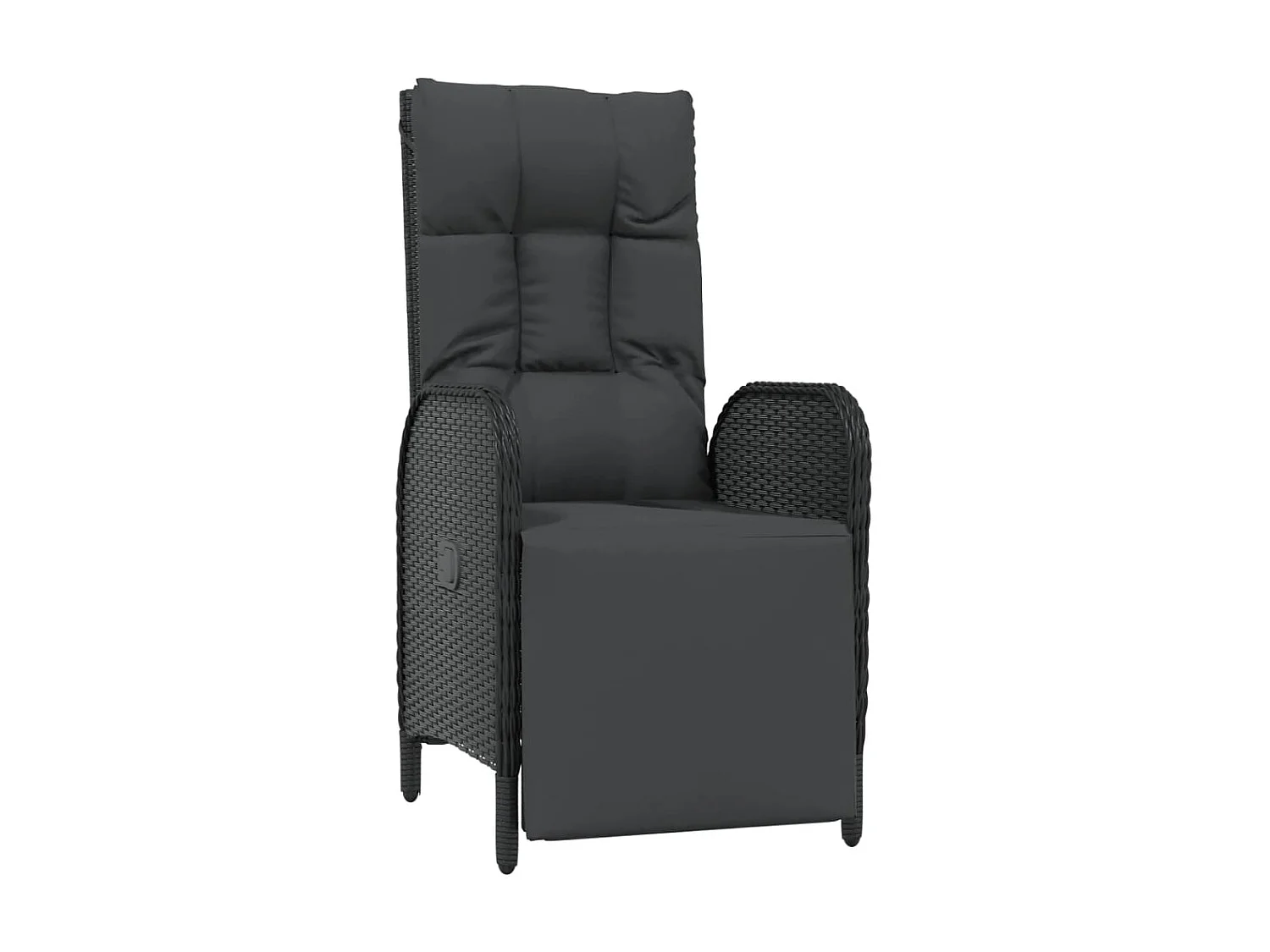 2 Stk.Garten-Relaxsessel | Fernsehsessel mit Kissen Poly Rattan Schwarz -gkd600602