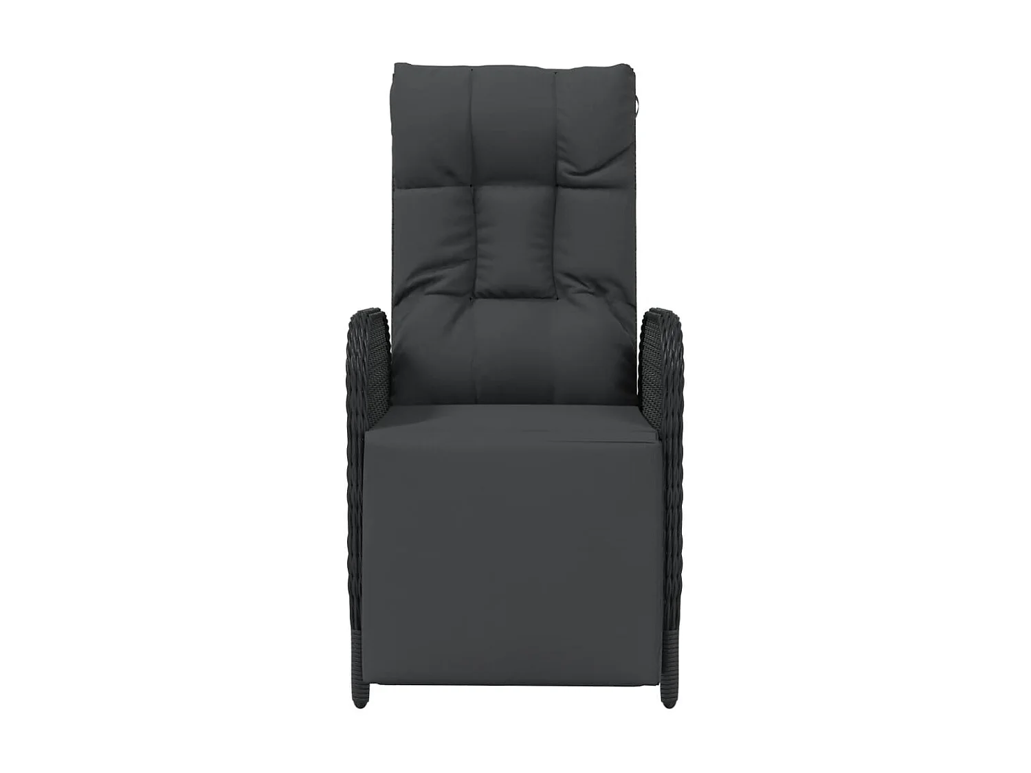 2 Stk.Garten-Relaxsessel | Fernsehsessel mit Kissen Poly Rattan Schwarz -gkd600602