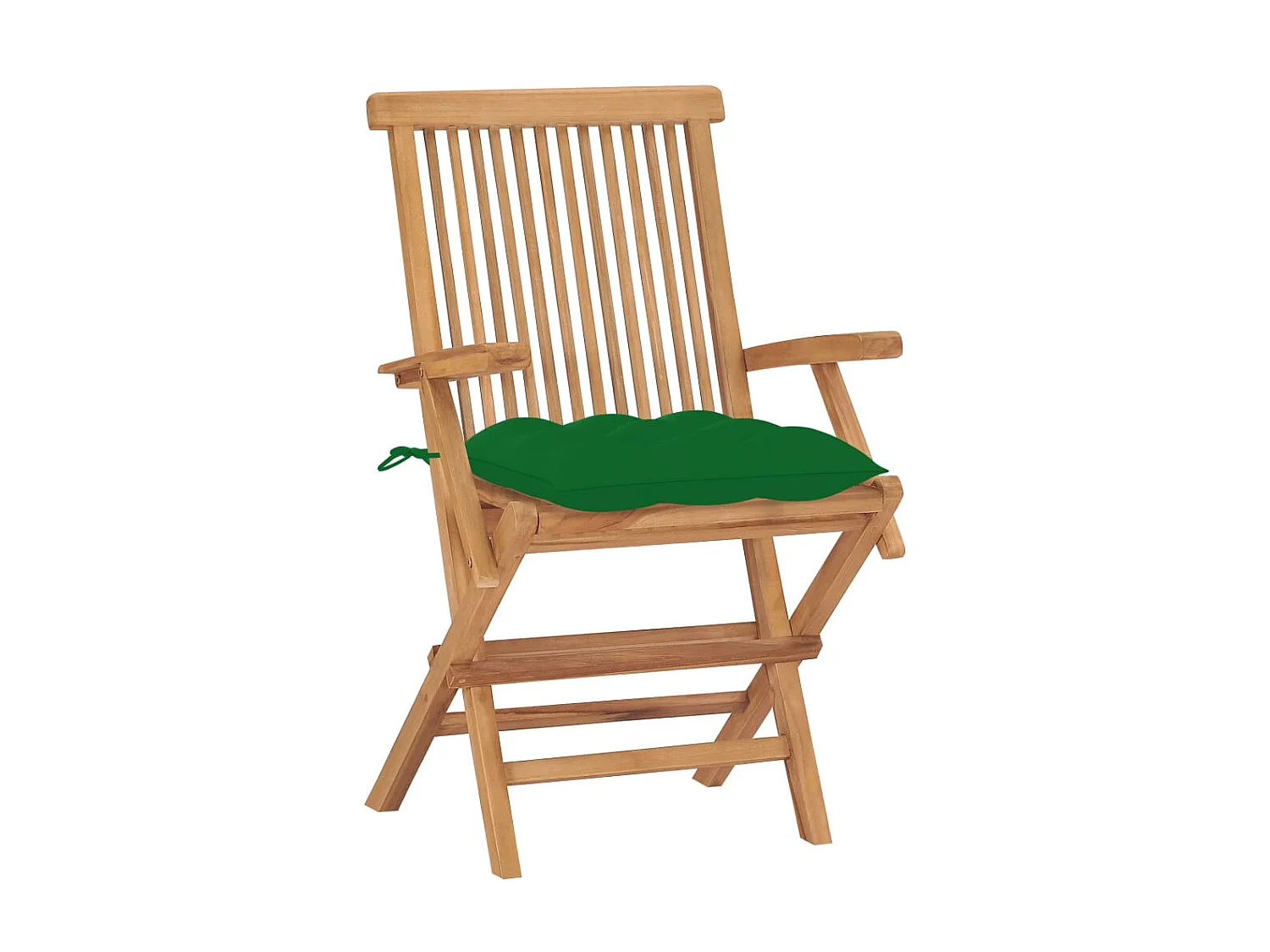Chaises de jardin avec coussins vert 2 pcs Bois de teck massif SEF55567