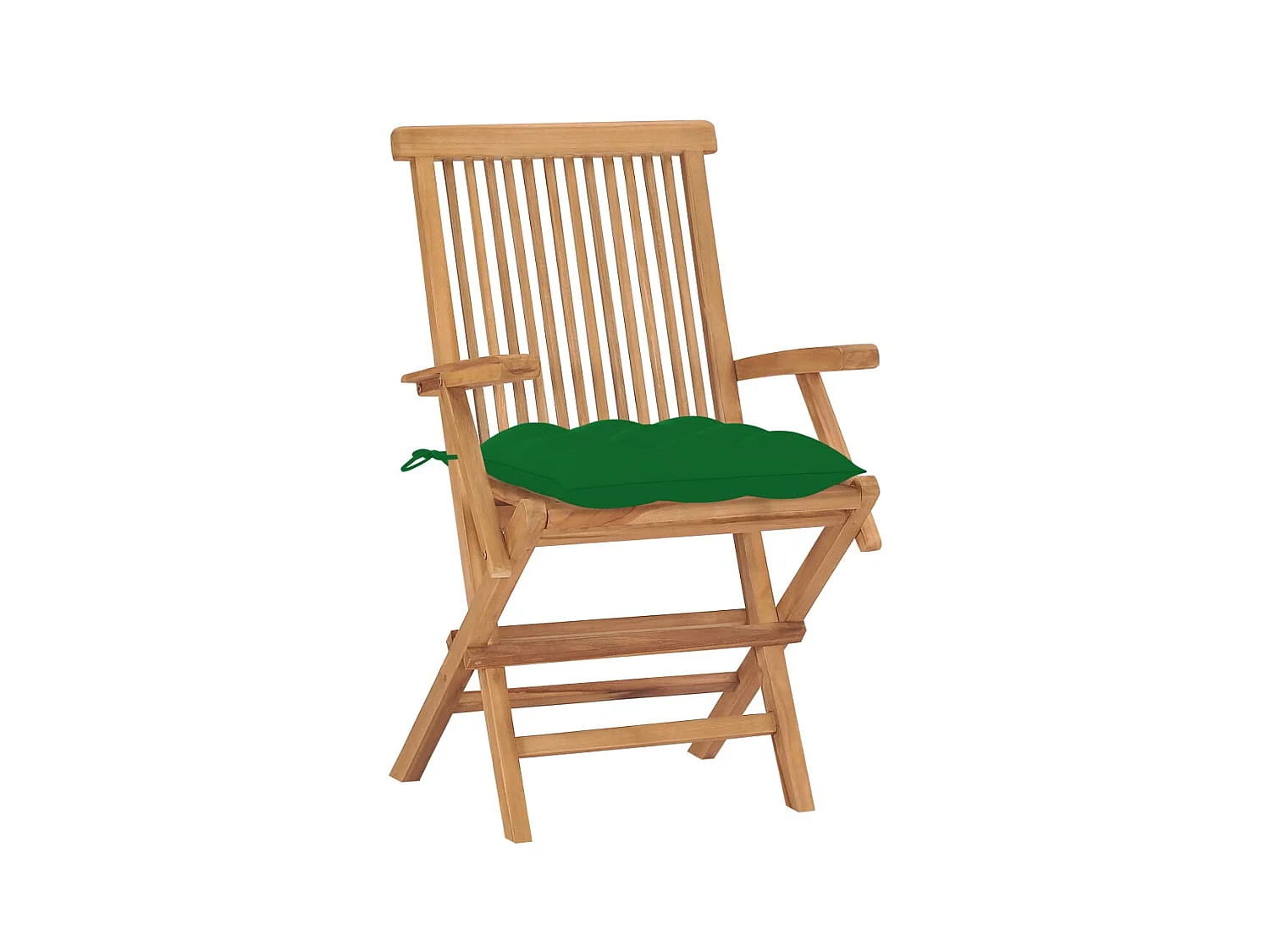 Chaises de jardin avec coussins vert 2 pcs Bois de teck massif SEF55567