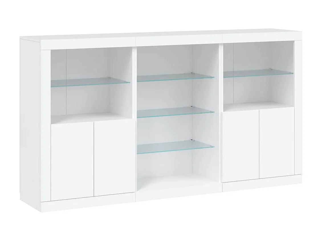 Sideboard mit LED-Leuchten Anrichte Weiß 181,5x37x100 cm -RM69111
