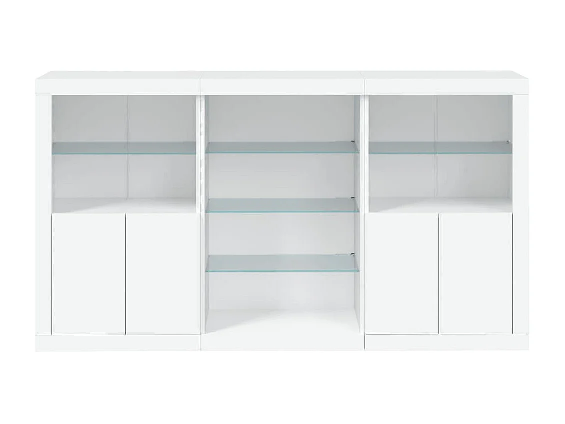 Sideboard mit LED-Leuchten Anrichte Weiß 181,5x37x100 cm -RM69111