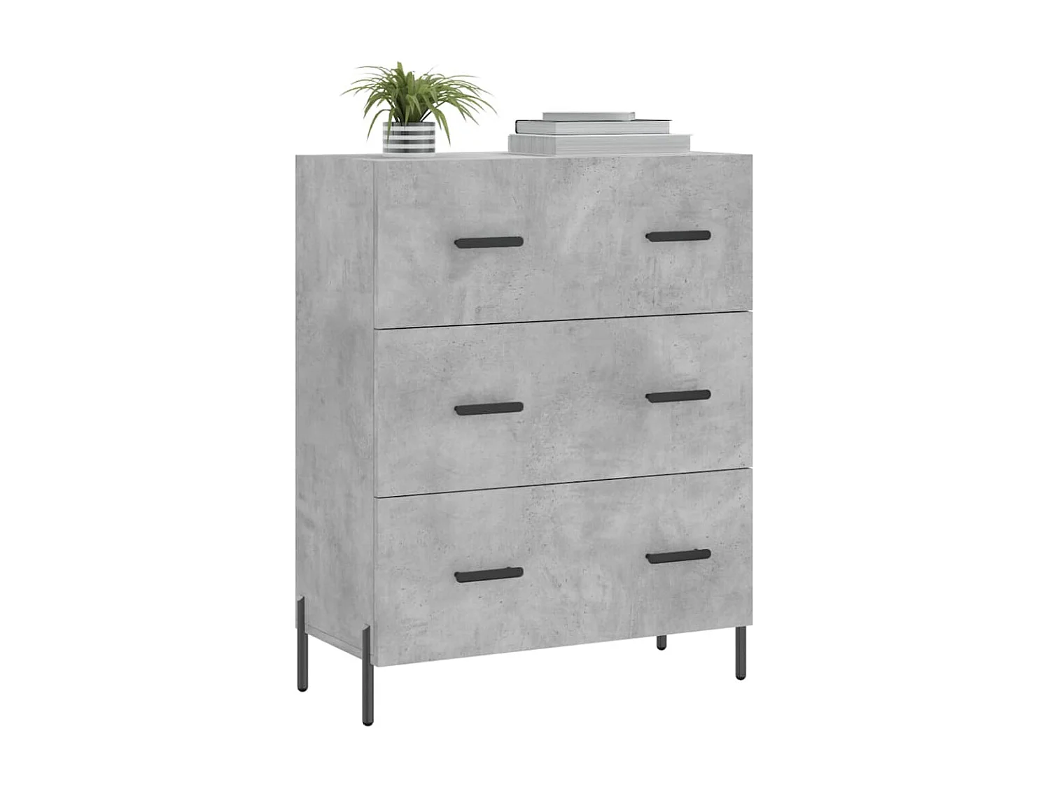 Sideboard Lowboard - Betongrau 69,5x34x90 cm Holzwerkstoff -RM44509
