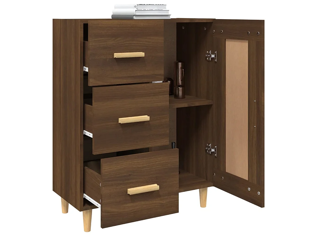 Sideboard Lowboard - Braun Eichen-Optik 69,5x34x90 cm Holzwerkstoff -RM62925