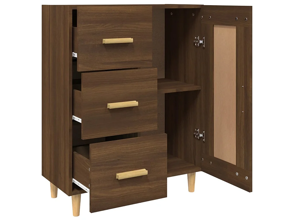 Sideboard Lowboard - Braun Eichen-Optik 69,5x34x90 cm Holzwerkstoff -RM62925