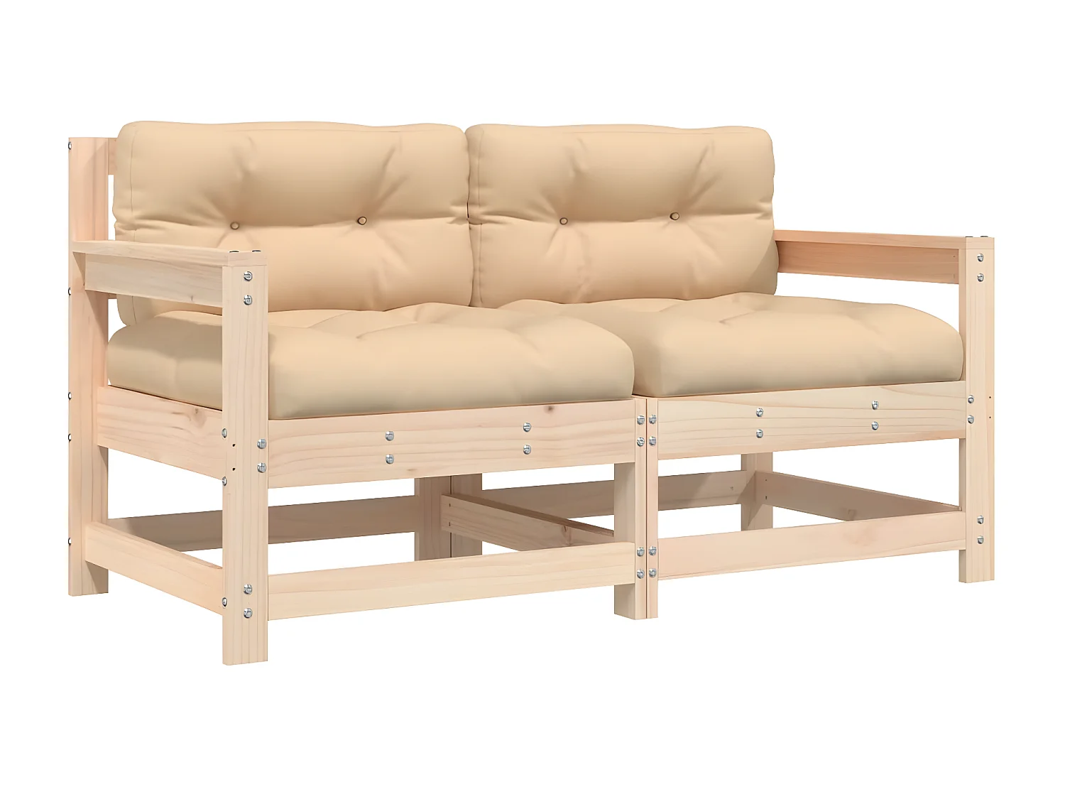 lot de 2 Chaises de jardin avec coussins bois de pin massif PWRS46128