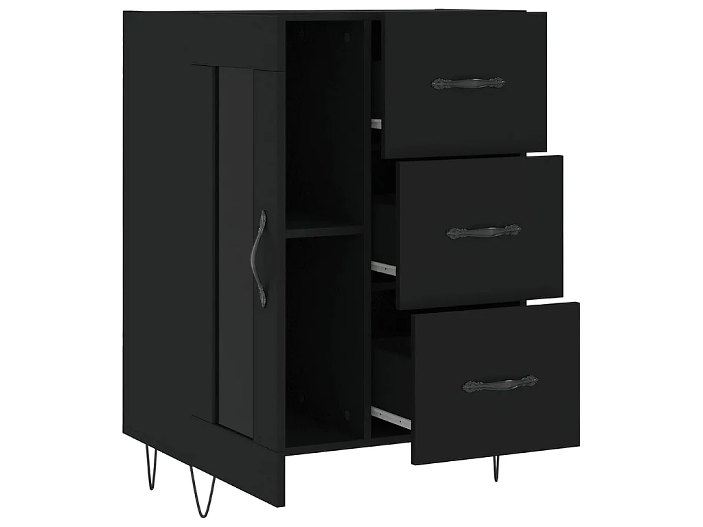 Sideboard Schwarz Anrichte 69,5x34x90 cm Holzwerkstoff -RM95591