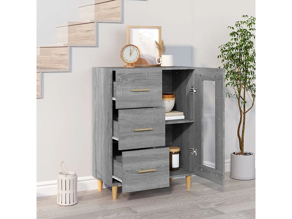 Sideboard Grau Sonoma - Lowboard 69,5x34x90 cm Holzwerkstoff -RM43919