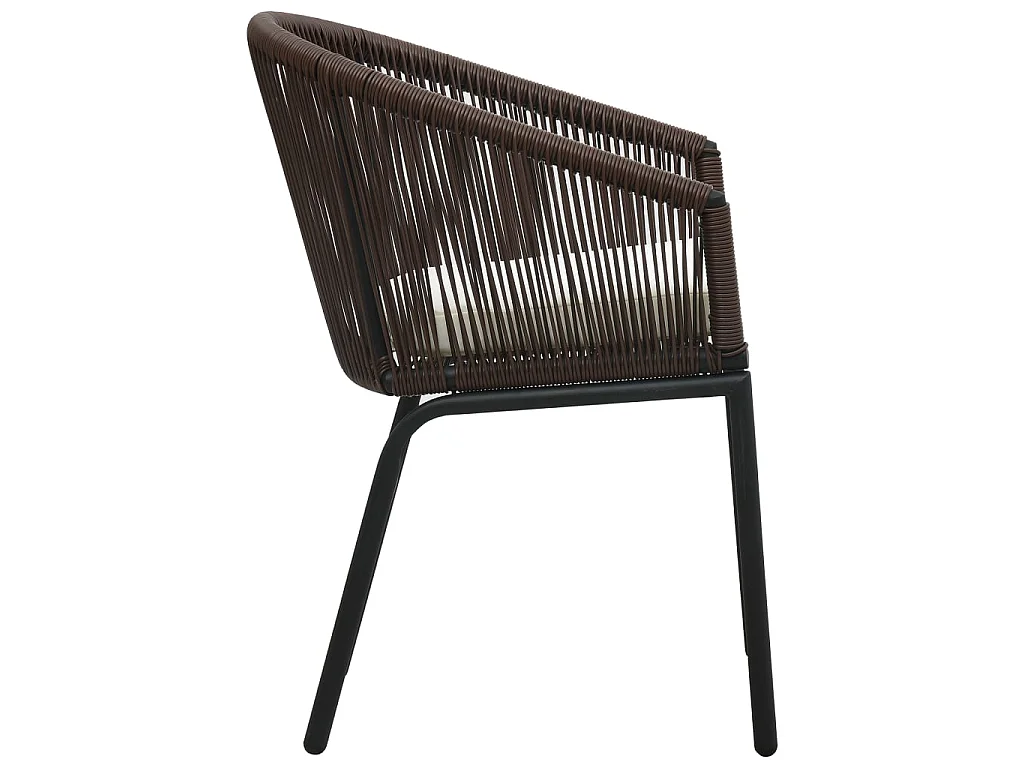 Tuinstoelen 2 st PE-rattan bruin NL87876