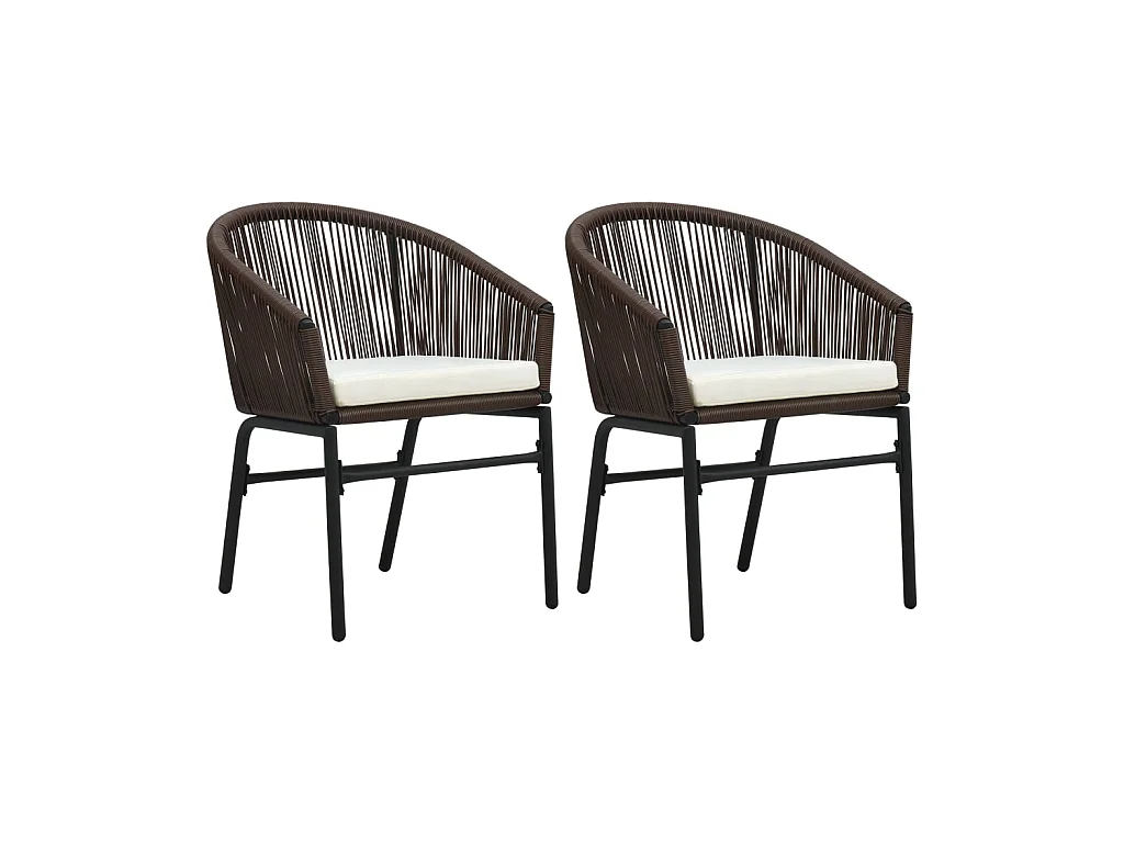 Chaises de jardin 2 pcs Marron Rotin PE SEF84499