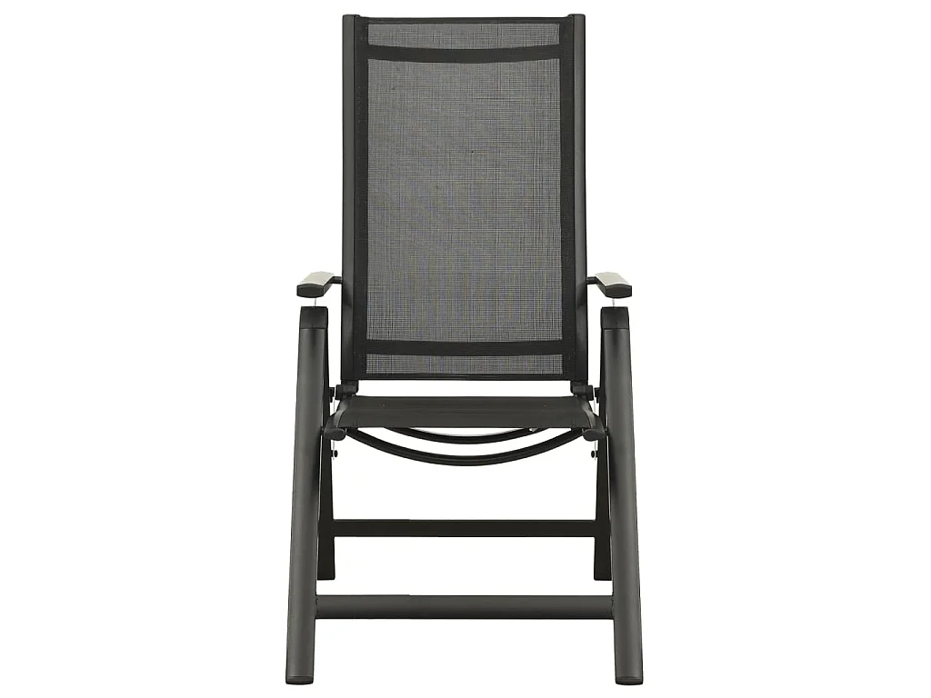 Chaises pliables de jardin 2 pcs Textilène et aluminium Noir SEF75733