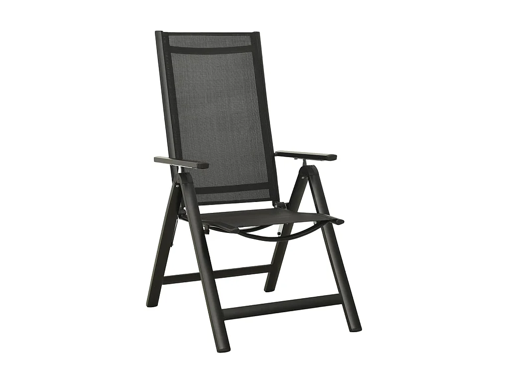Chaises pliables de jardin 2 pcs Textilène et aluminium Noir SEF75733