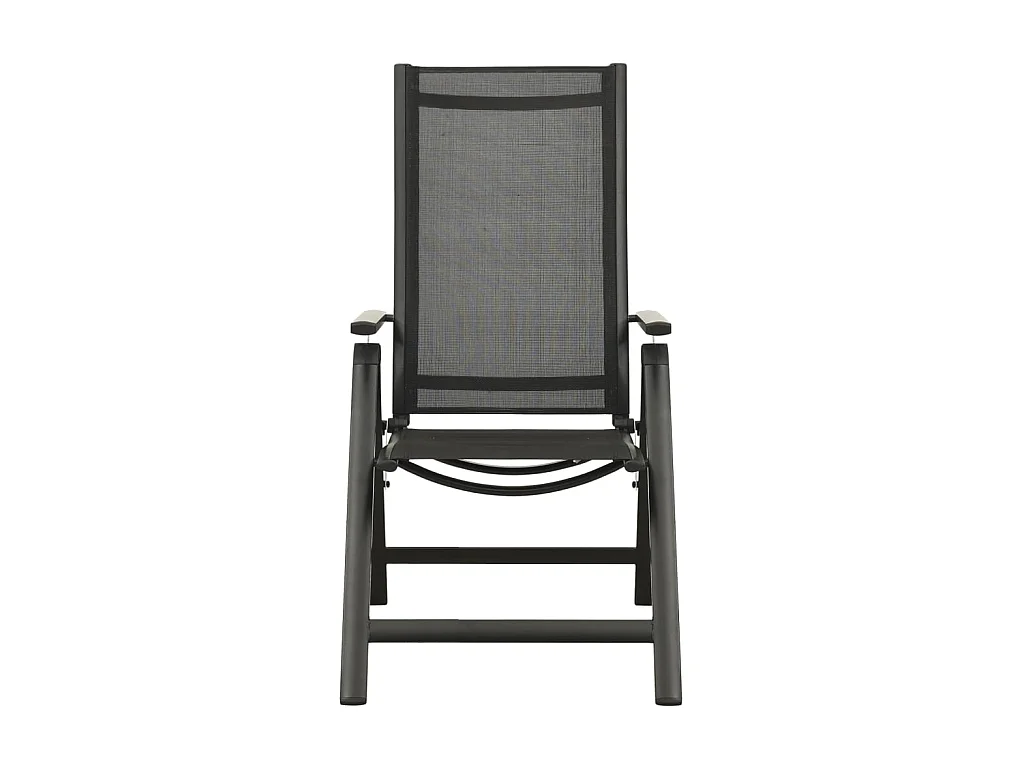 Chaises pliables de jardin 2 pcs Textilène et aluminium Noir SEF75733