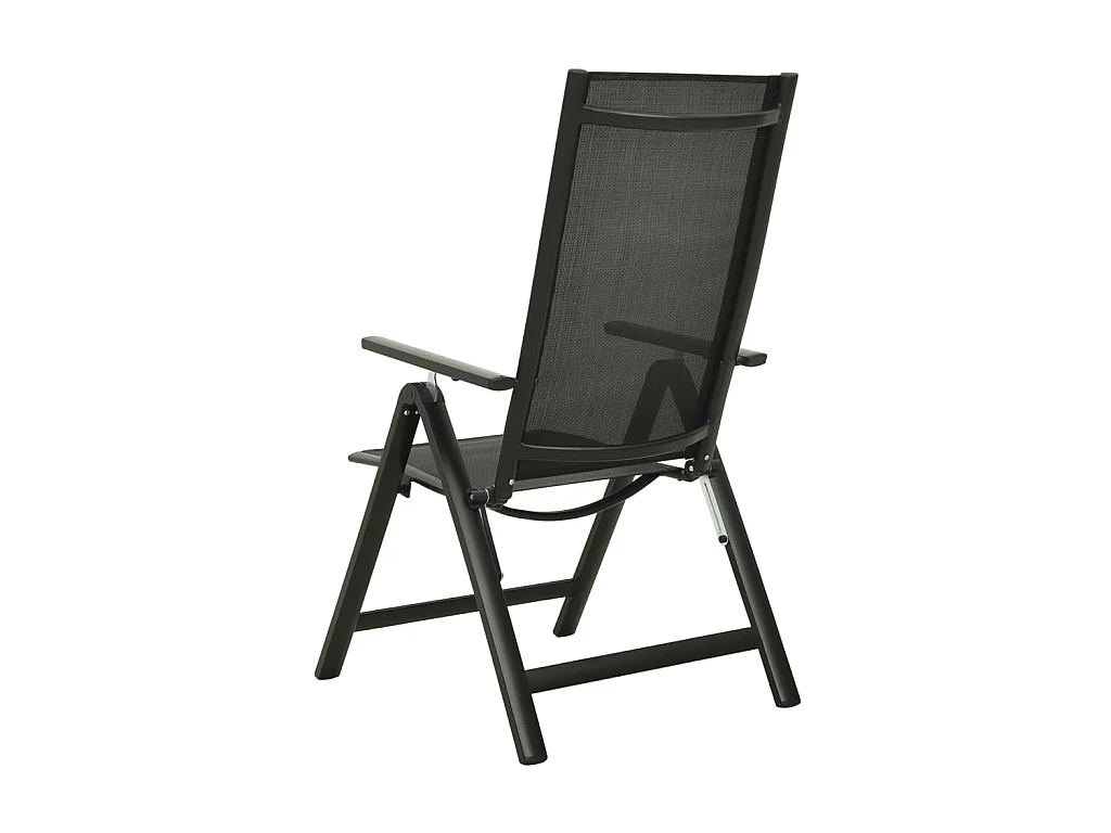 Chaises pliables de jardin 2 pcs Textilène et aluminium Noir SEF75733