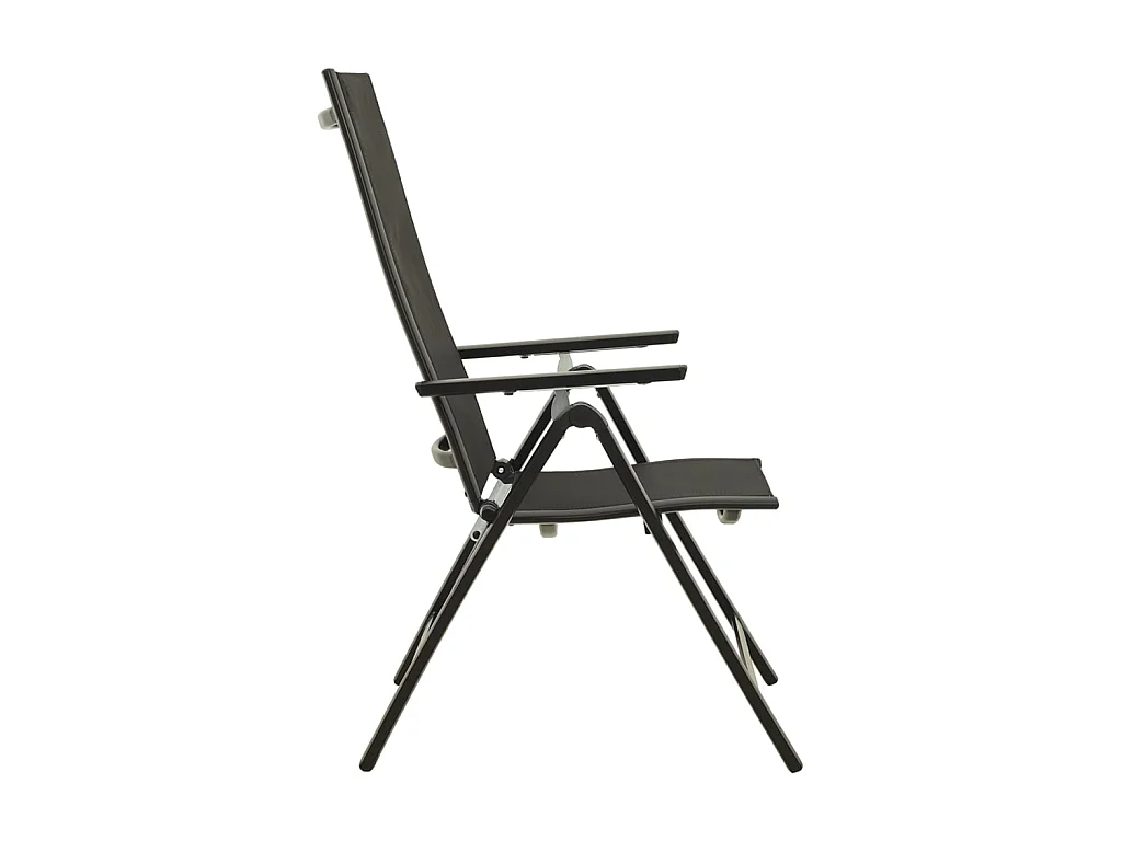 Chaises pliables de jardin 2 pcs Textilène et aluminium Noir SEF75733