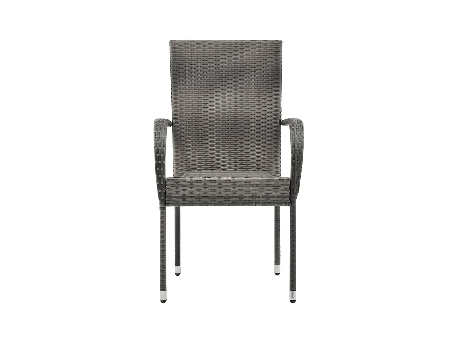 Sillas de jardín apilables 6 unidades ratán sintético gris ES43960