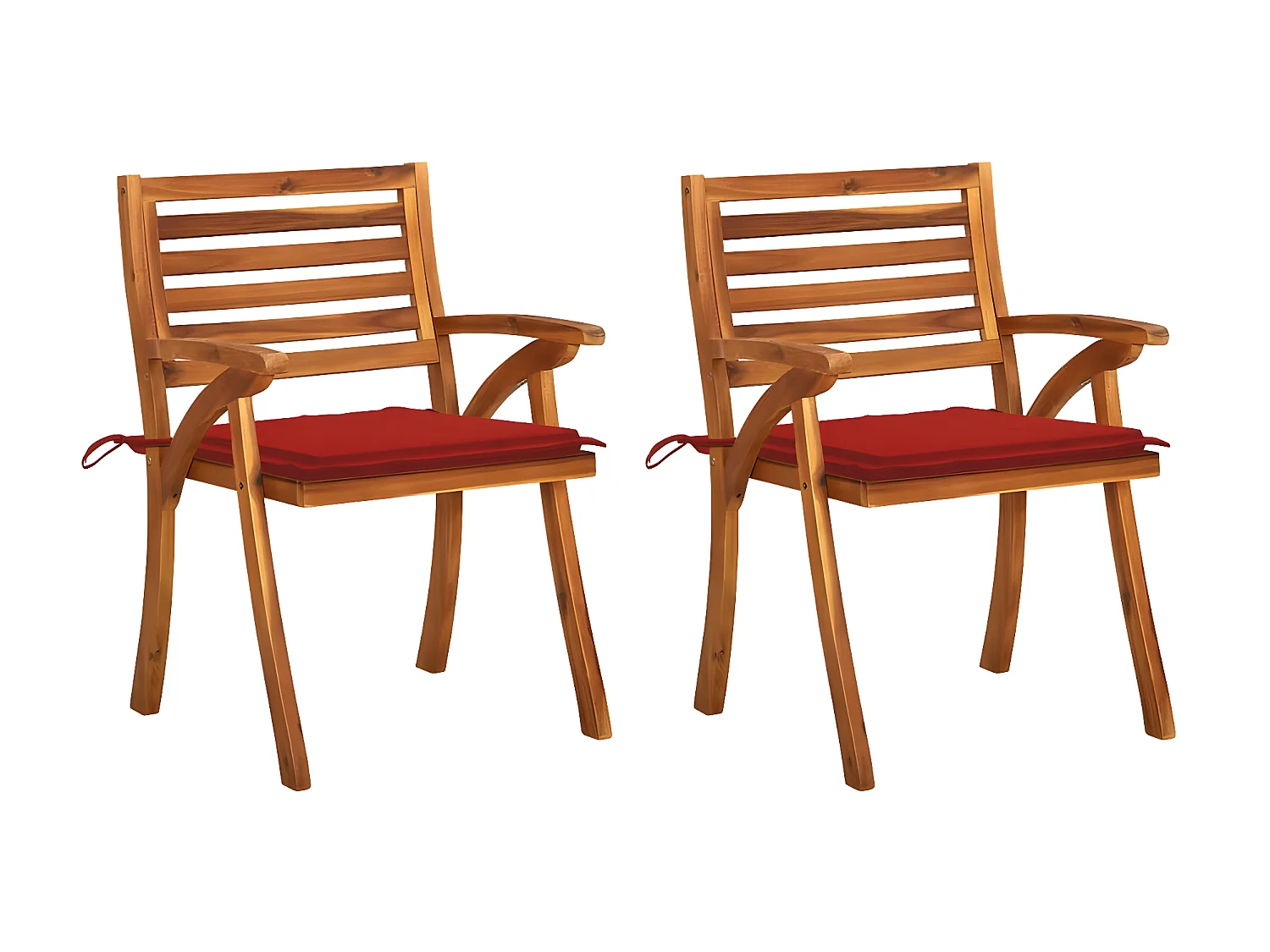 Chaises à dîner de jardin avec coussins 2 pcs Acacia massif SEF89192