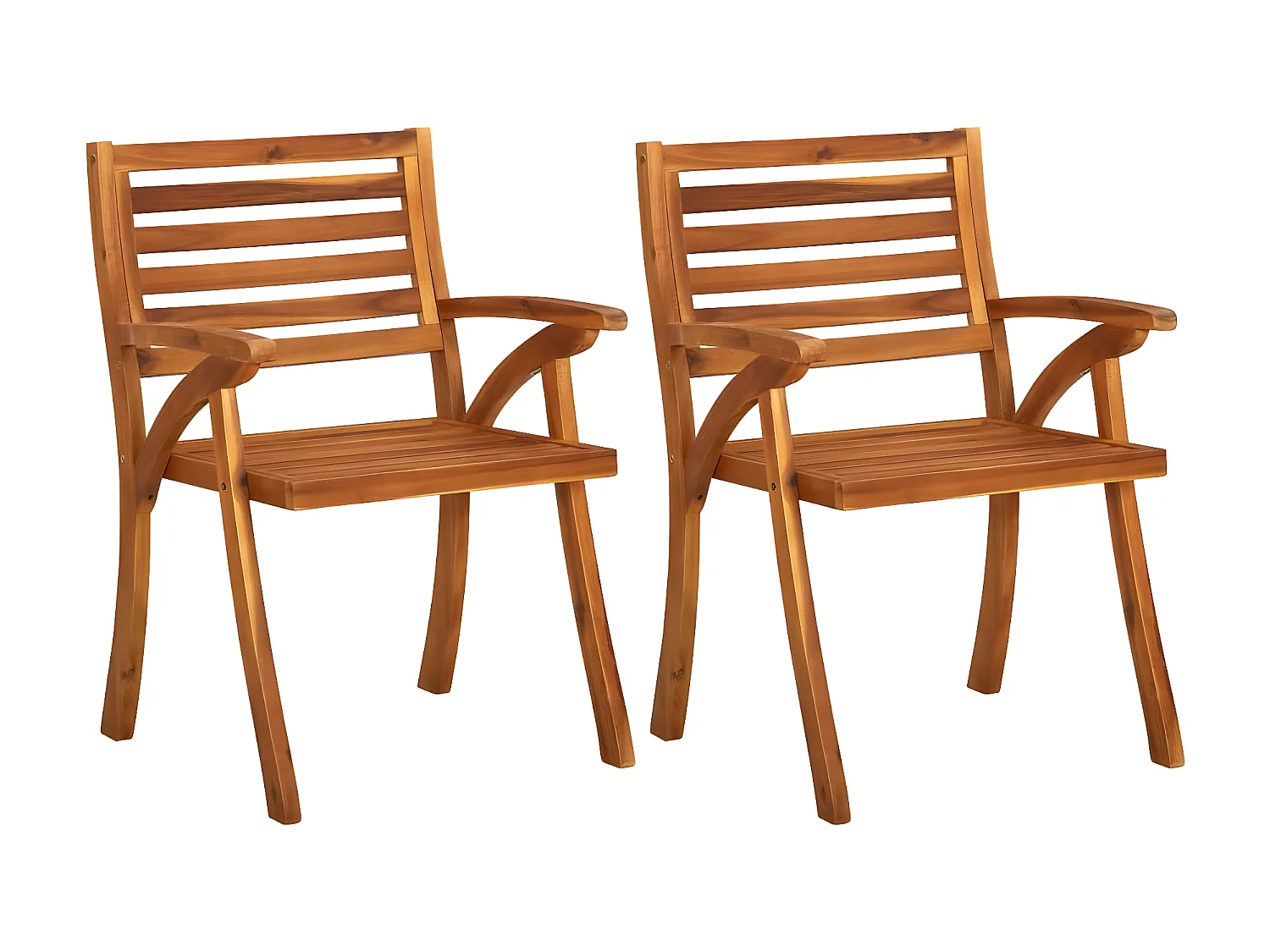 Chaises à dîner de jardin avec coussins 2 pcs Acacia massif SEF89192