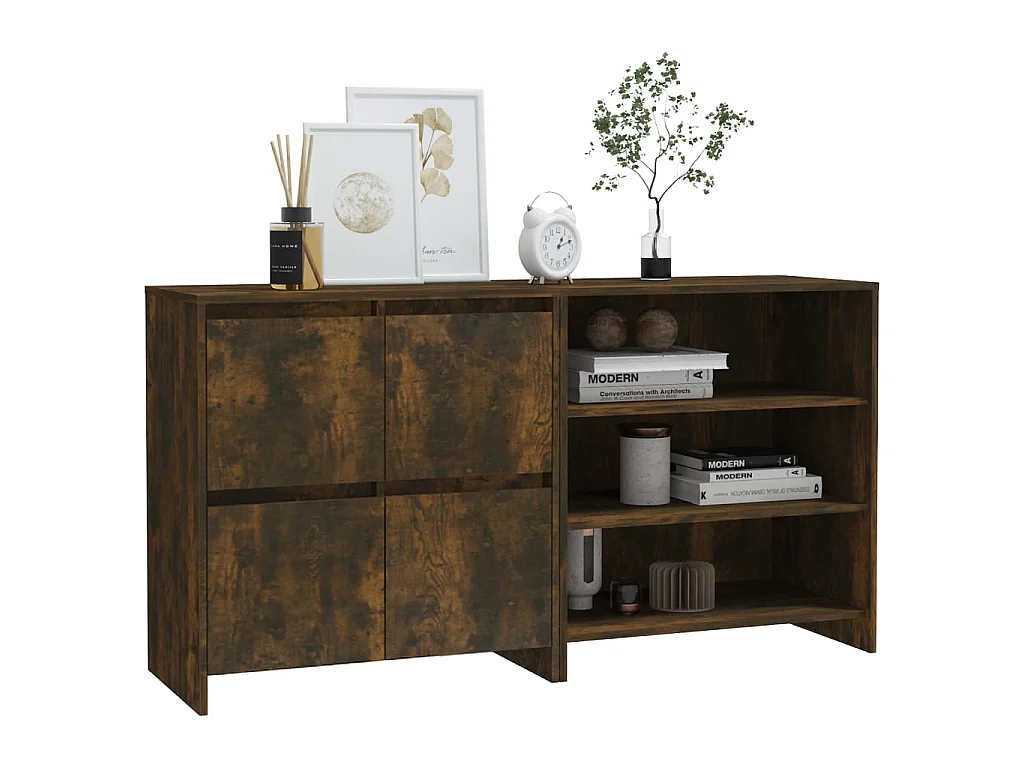 2-tlg. Sideboard Anrichte Räuchereiche Holzwerkstoff -RM87409