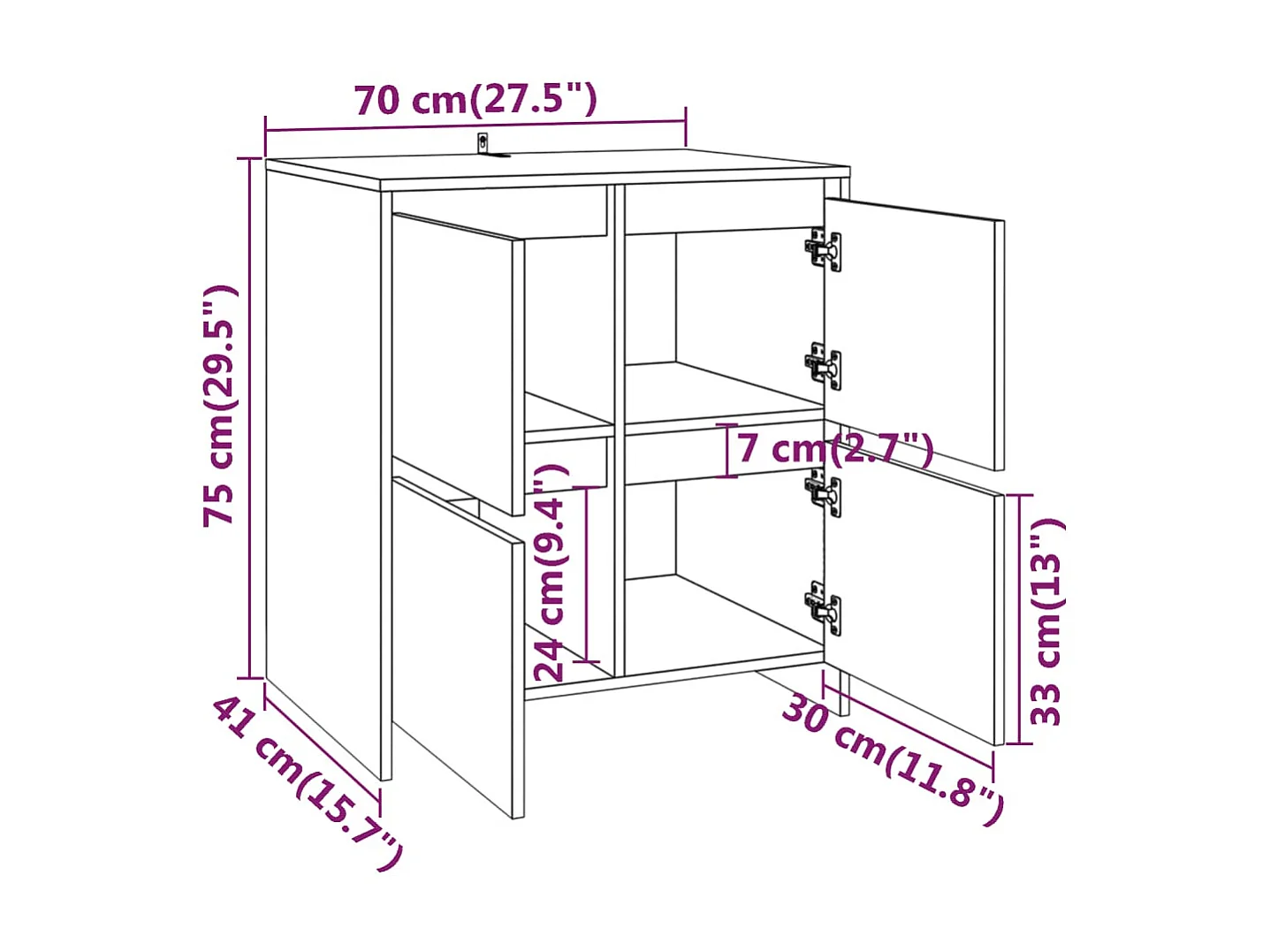2-tlg. Sideboard Anrichte Räuchereiche Holzwerkstoff -RM87409