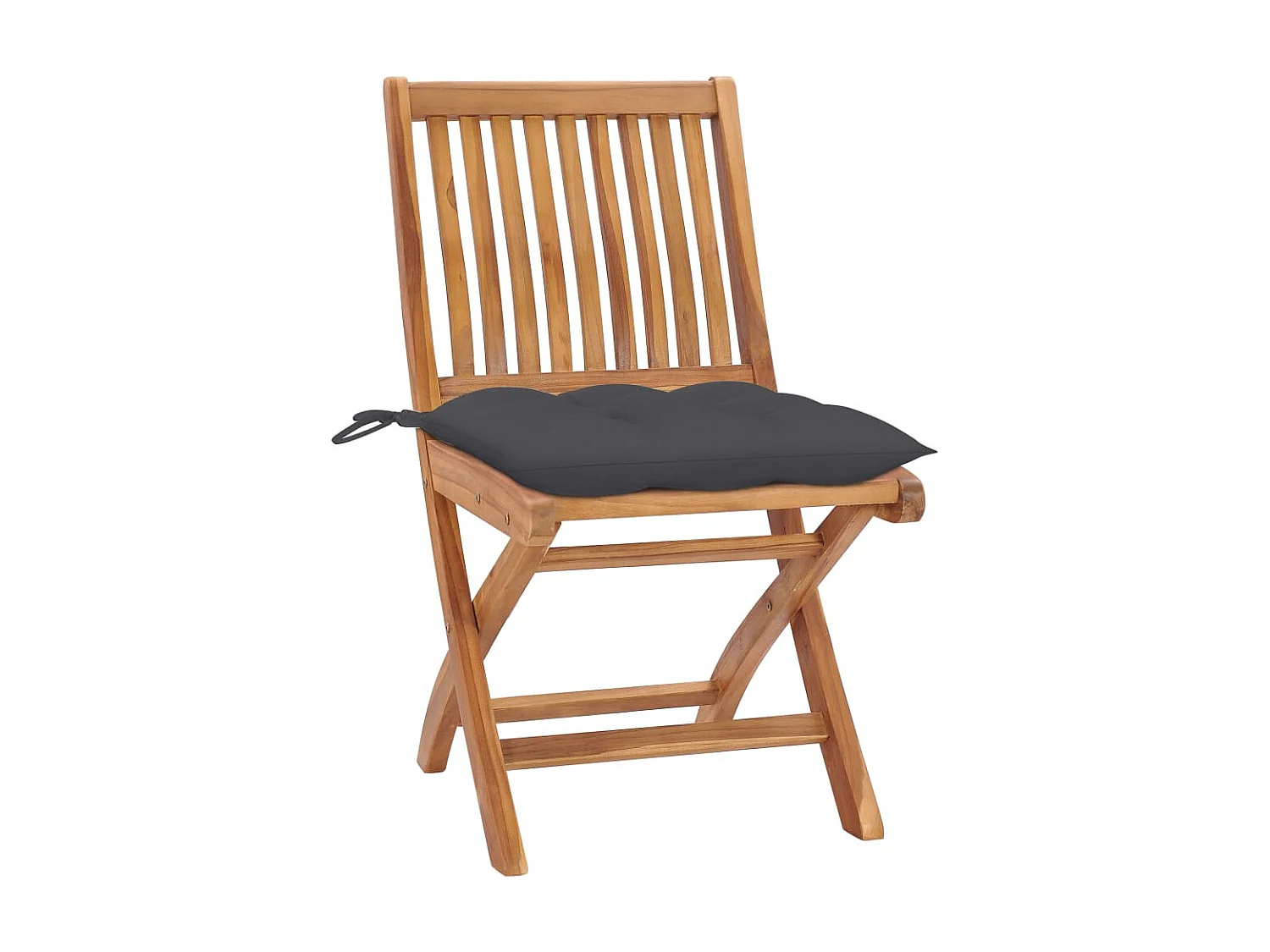 Chaises de jardin 2 pcs avec coussins anthracite Bois de teck SEF62140