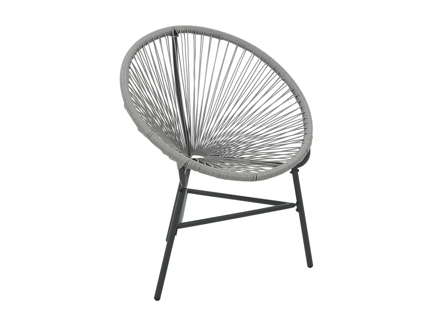 Chaise de jardin sous forme de lune Résine tressée Gris SEF12484