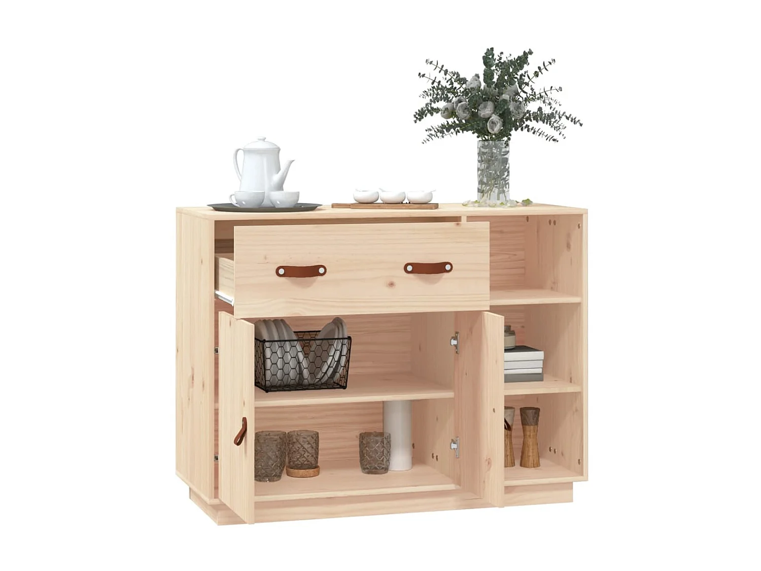 Sideboard Lowboard - 98,5x40x75 cm Massivholz Kiefer -RM31224