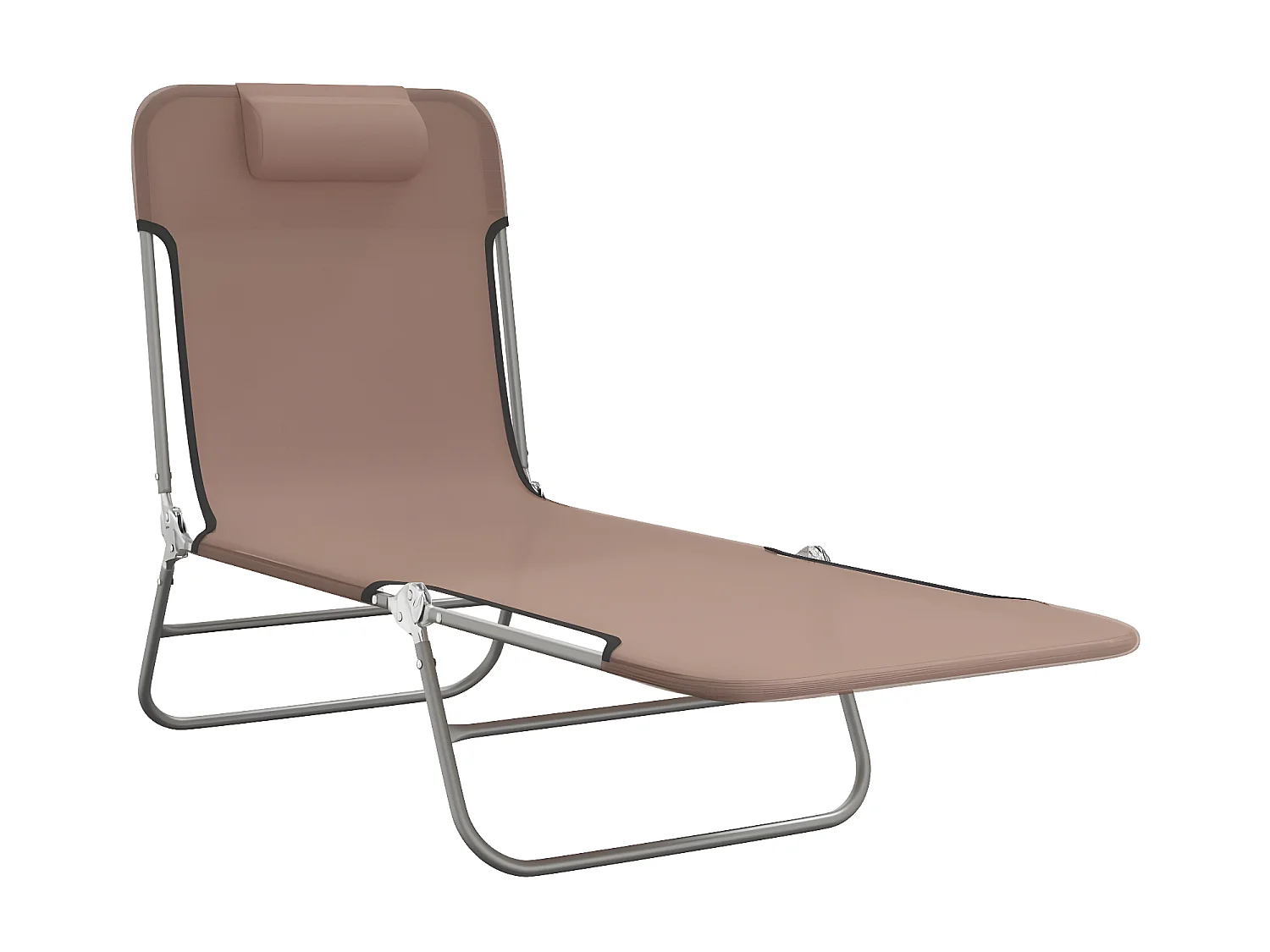 Chaises longues pliables 2 pcs marron textilène et acier PEWV85014