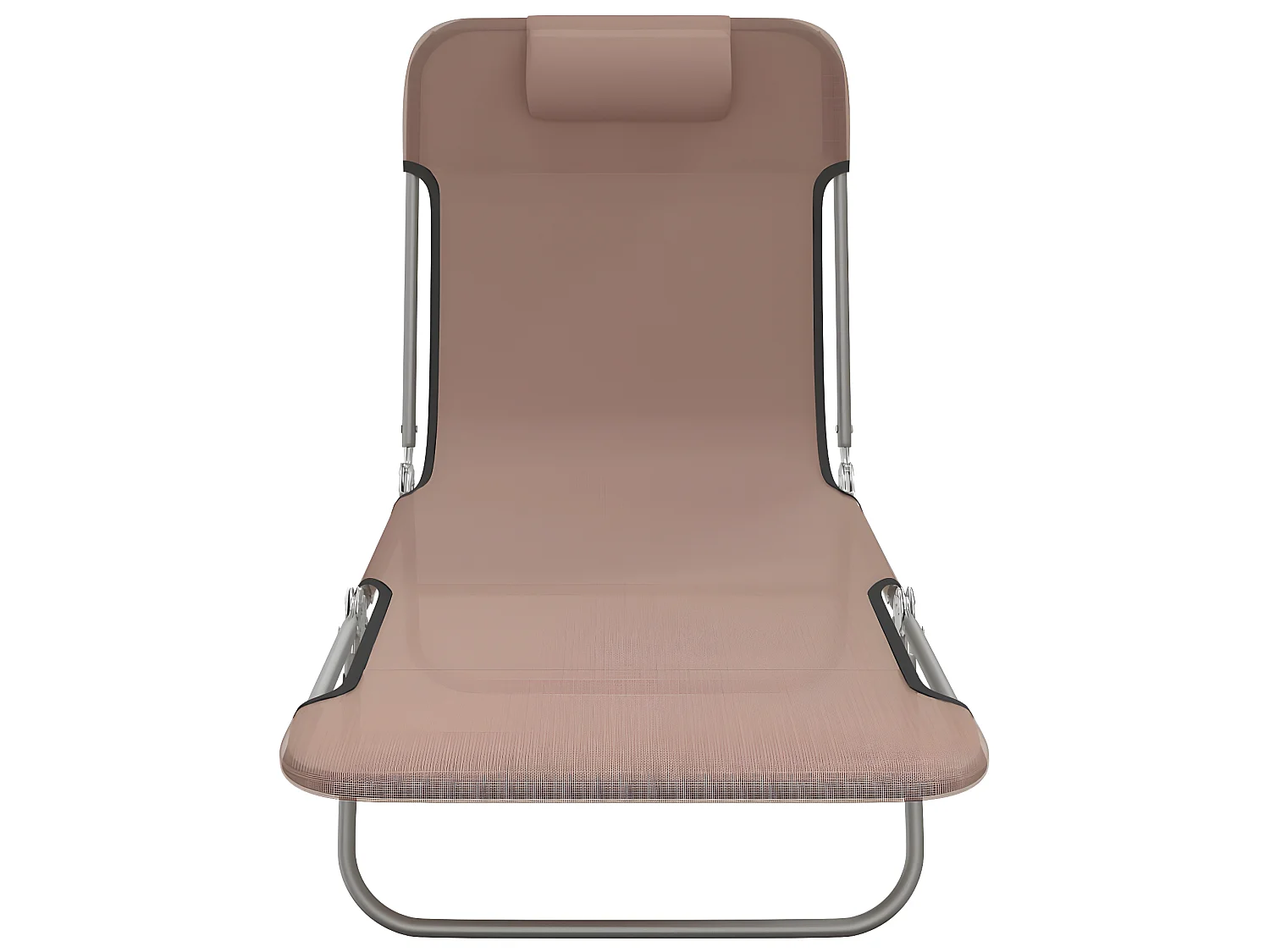 Chaises longues pliables 2 pcs marron textilène et acier PEWV85014