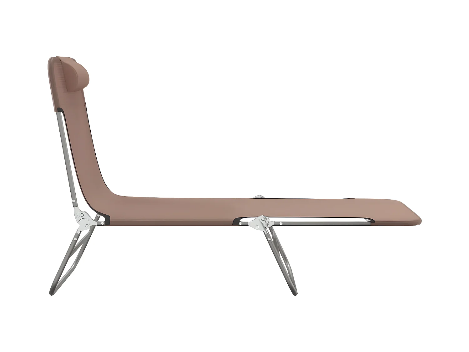 Chaises longues pliables 2 pcs marron textilène et acier PEWV85014