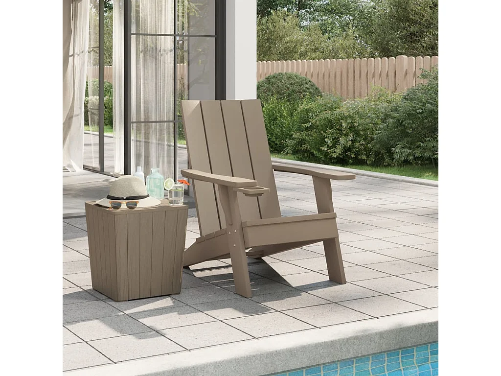Chaise de jardin Adirondack marron clair 75x88,5x89,5 cm PP SEF64665