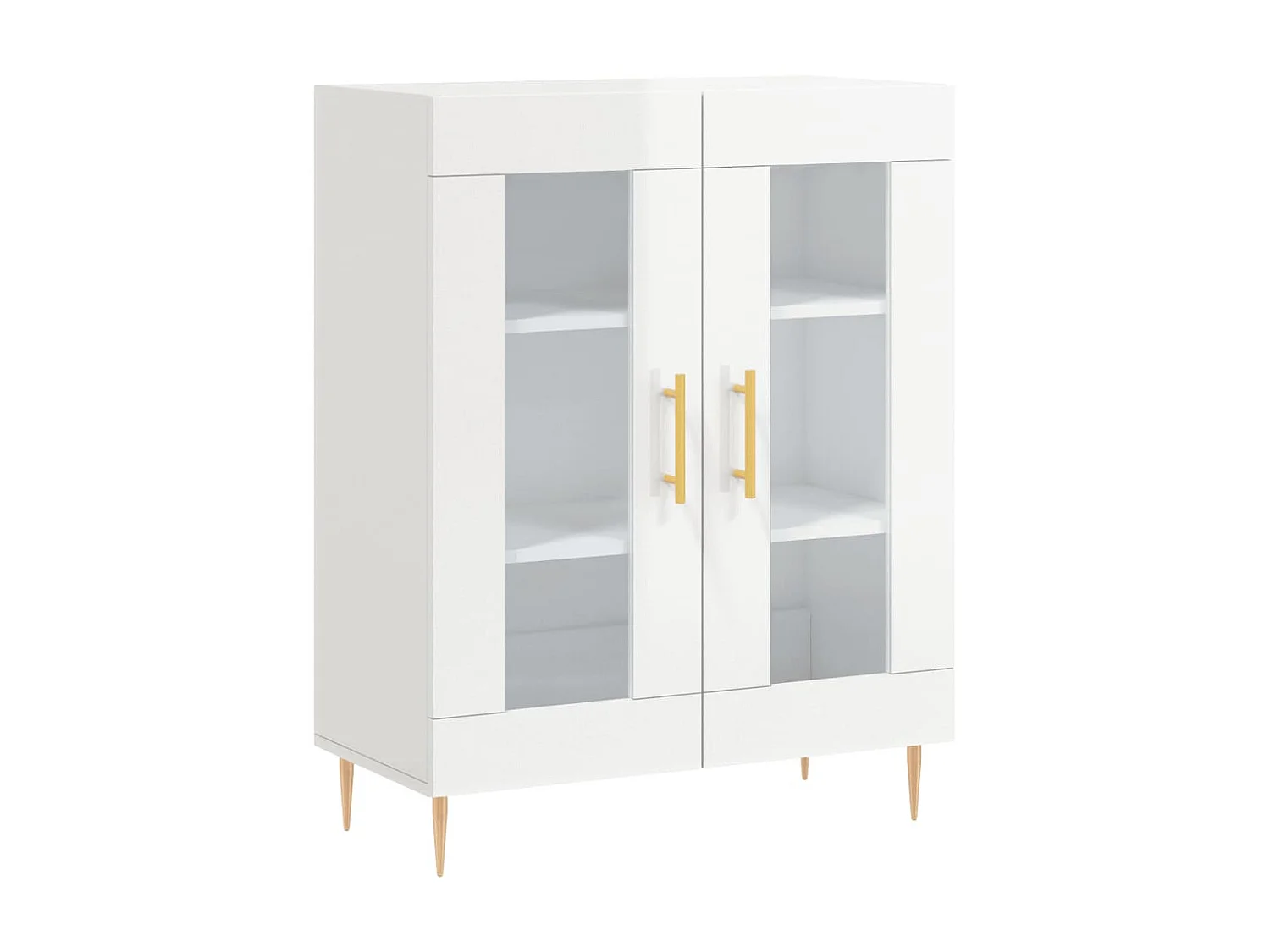 Sideboard Lowboard - Hochglanz-Weiß 69,5x34x90 cm Holzwerkstoff -RM88963