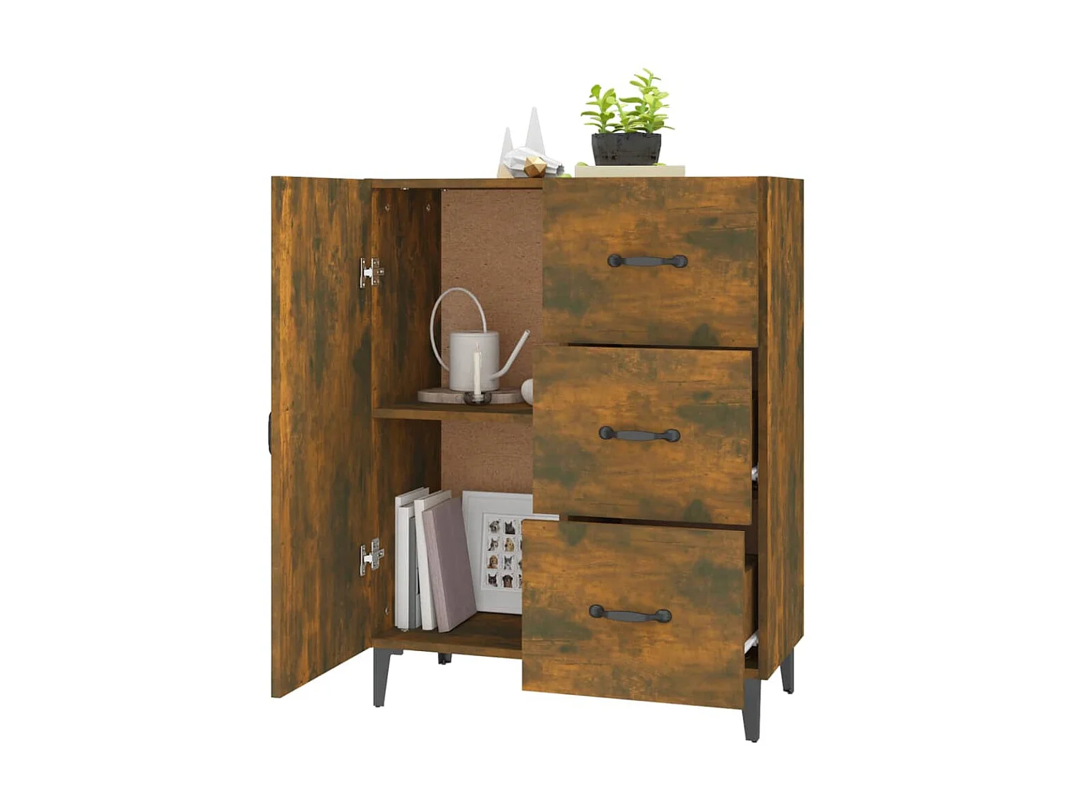 Sideboard Anrichte Räuchereiche 69,5x34x90 cm Holzwerkstoff -RM55397