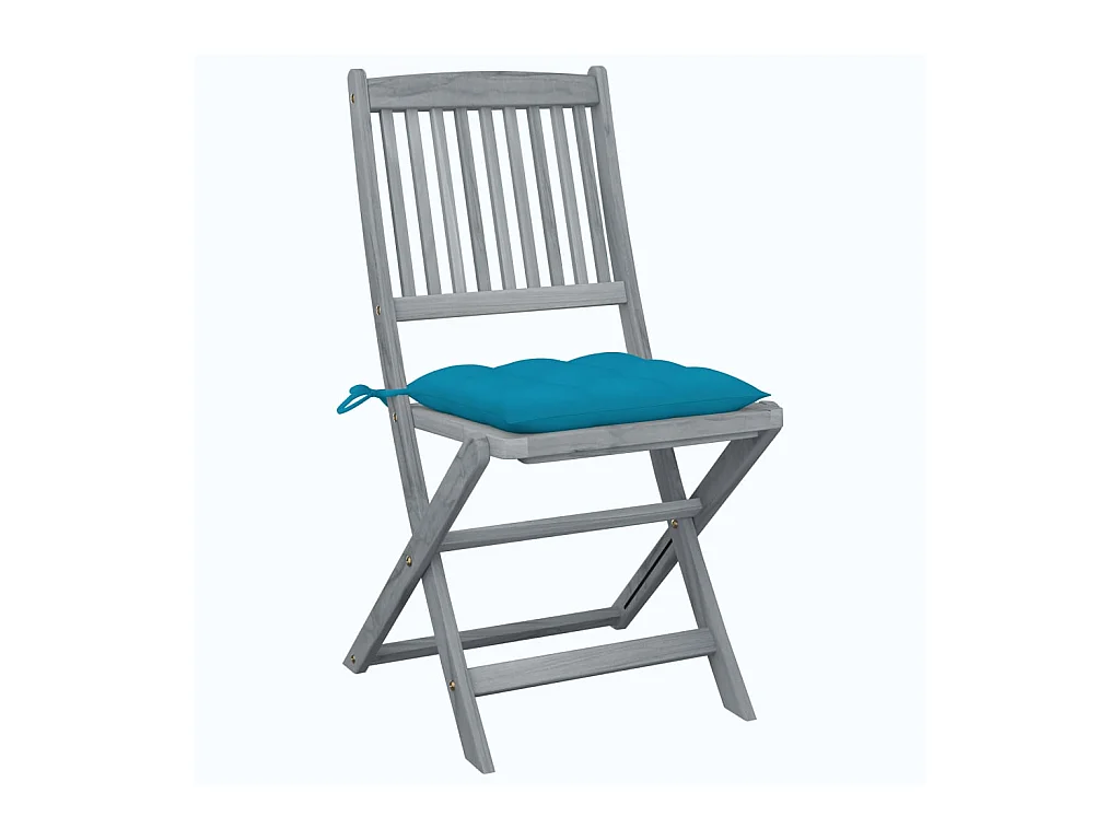 Sillas de jardín plegables 4 uds cojines madera maciza acacia ES44711