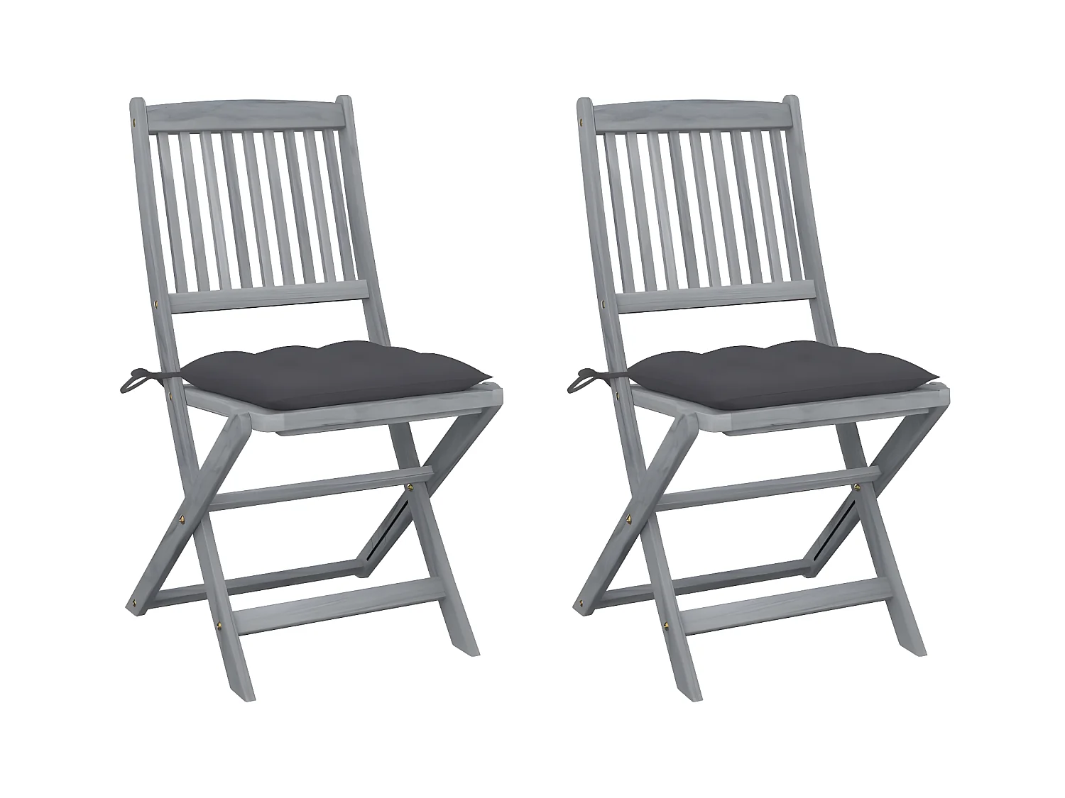 Cadeiras exterior dobráveis c/ almofadões 2 pcs acácia maciça PT961923