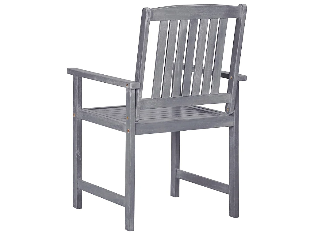 Chaises de jardin 4 pcs Bois massif d'acacia Gris SEF97082