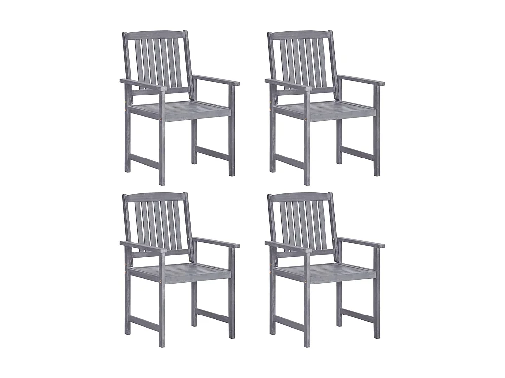 Chaises de jardin 4 pcs Bois massif d'acacia Gris SEF97082