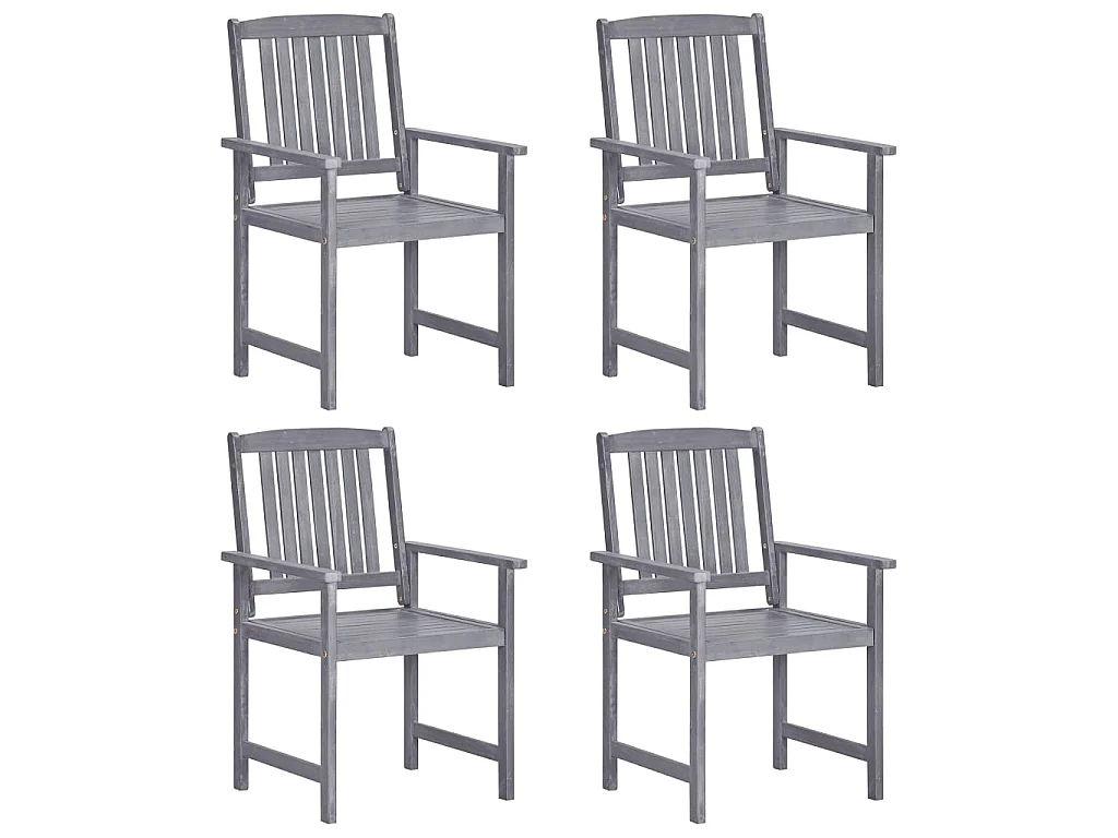 Chaises de jardin 4 pcs Bois massif d'acacia Gris SEF97082