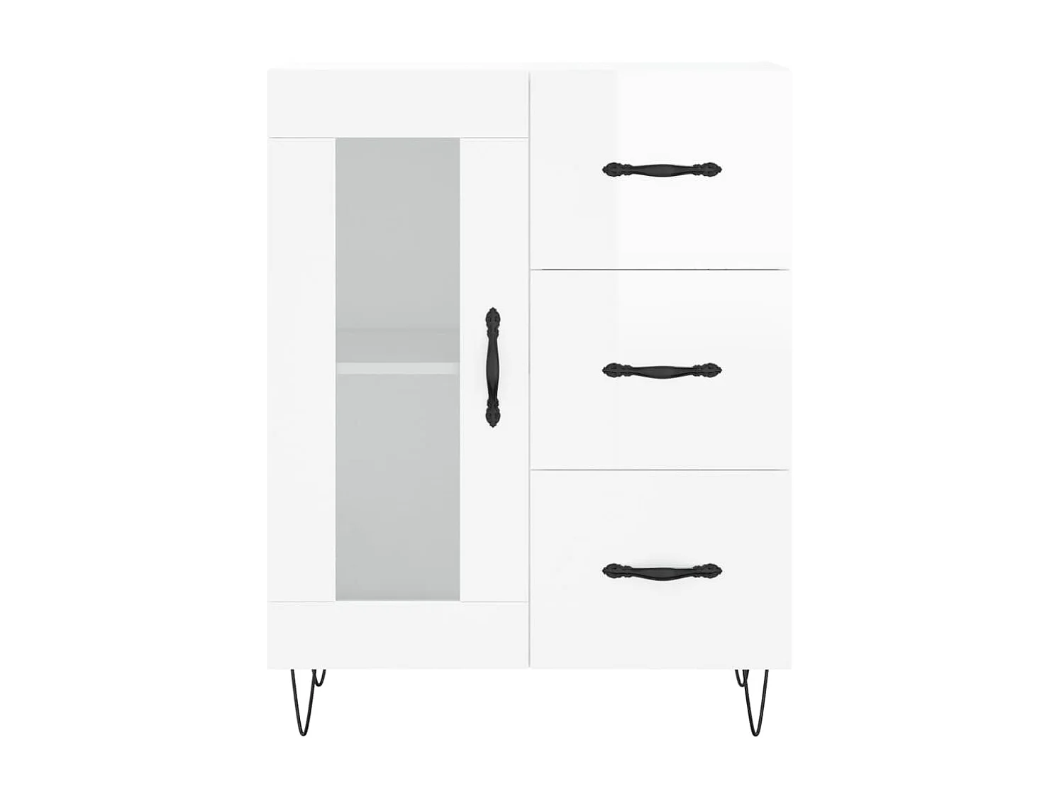 Sideboard Lowboard - Hochglanz-Weiß 69,5x34x90 cm Holzwerkstoff -RM85113