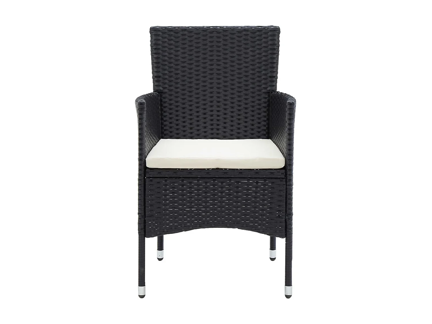 Chaises de salle à manger de jardin 4 pcs Résine tressée Noir SEF11693