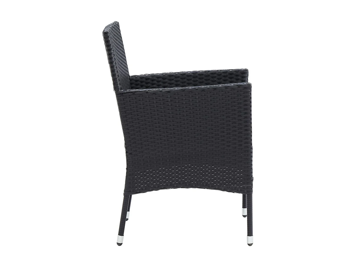 Chaises de salle à manger de jardin 4 pcs Résine tressée Noir SEF11693