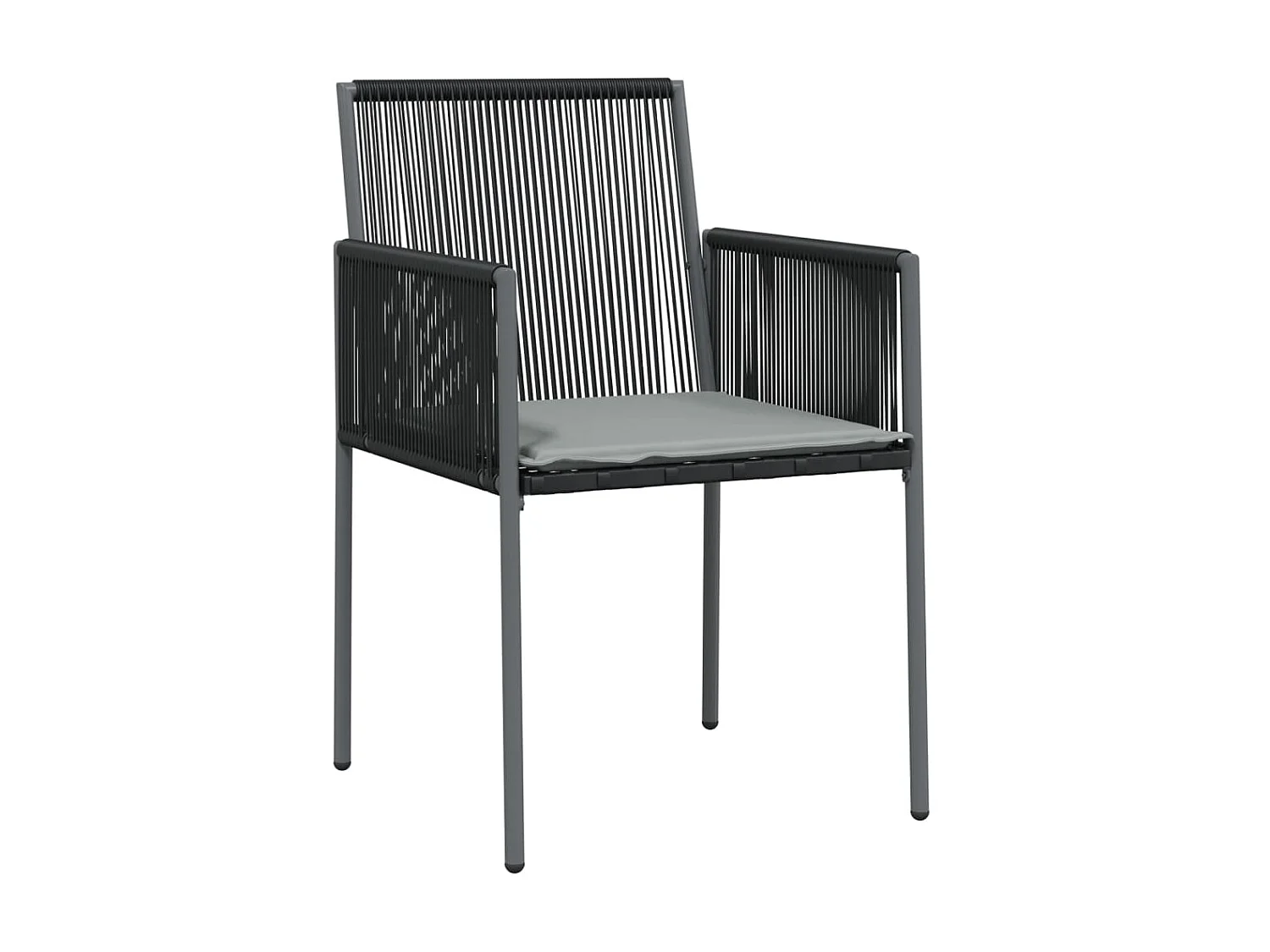 Chaises de jardin et coussins lot de 4 noir 54x60,5x83,5 cm SEF62488