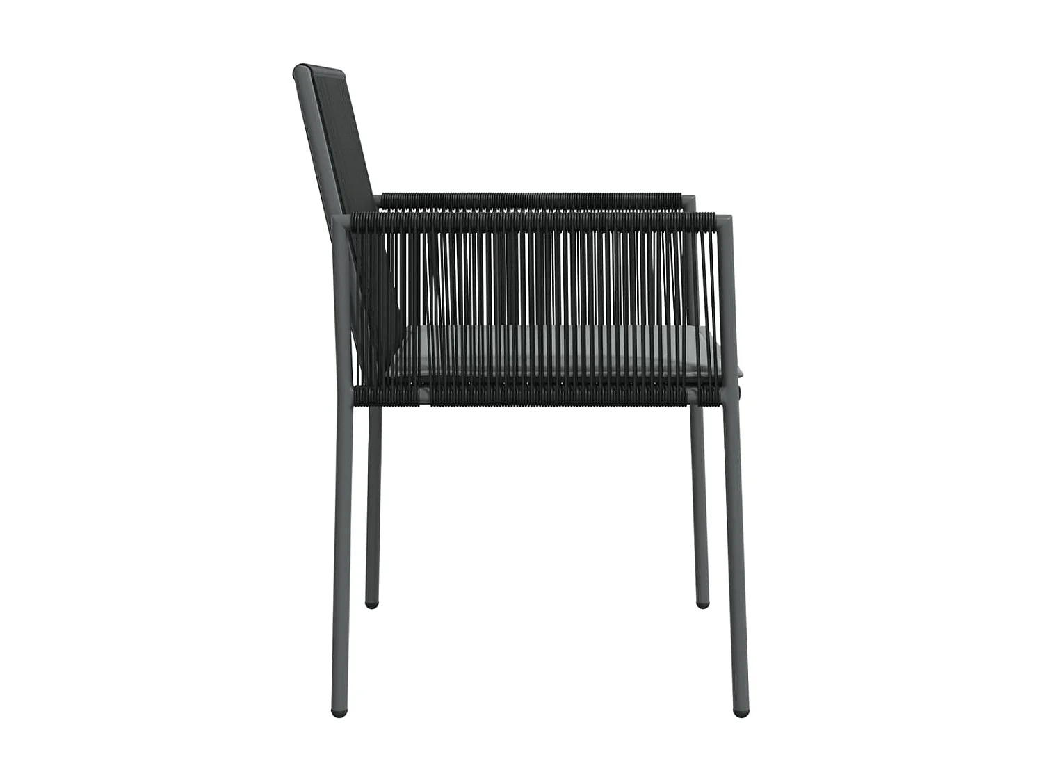 Chaises de jardin et coussins lot de 4 noir 54x60,5x83,5 cm SEF62488